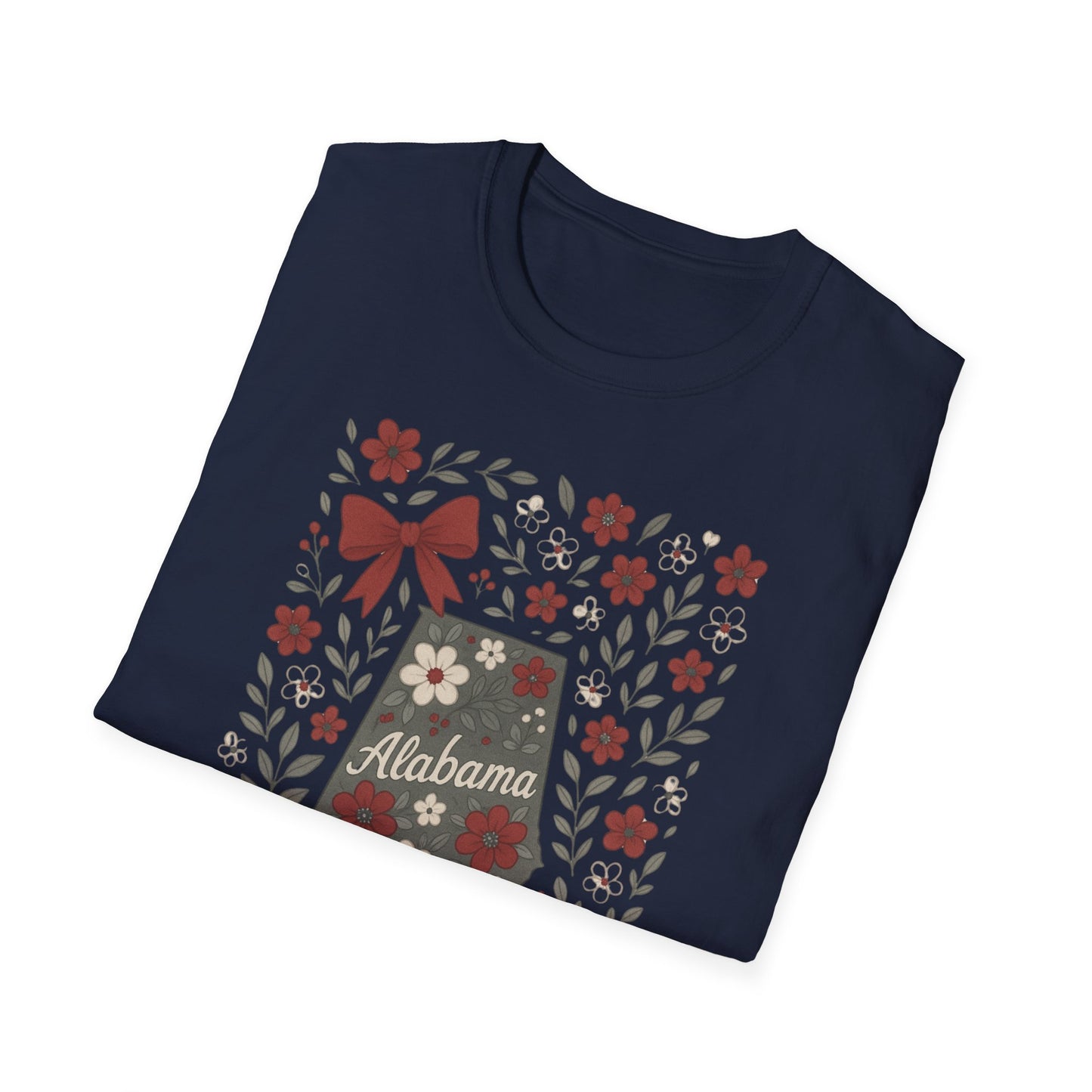 Alabama Floral Unisex T-Shirt, Southern Pride Shirt, Gift for Her, Travel Tee, Spring Apparel
