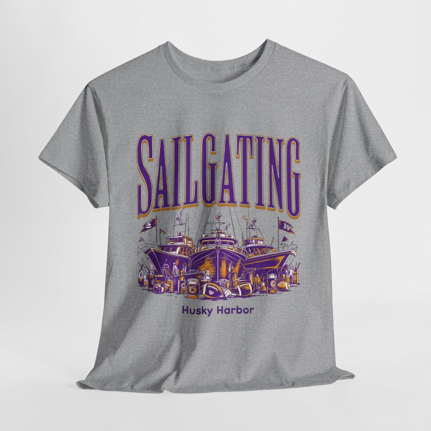Sailgating Tee - Washington Huskies Unisex Heavy Cotton Shirt