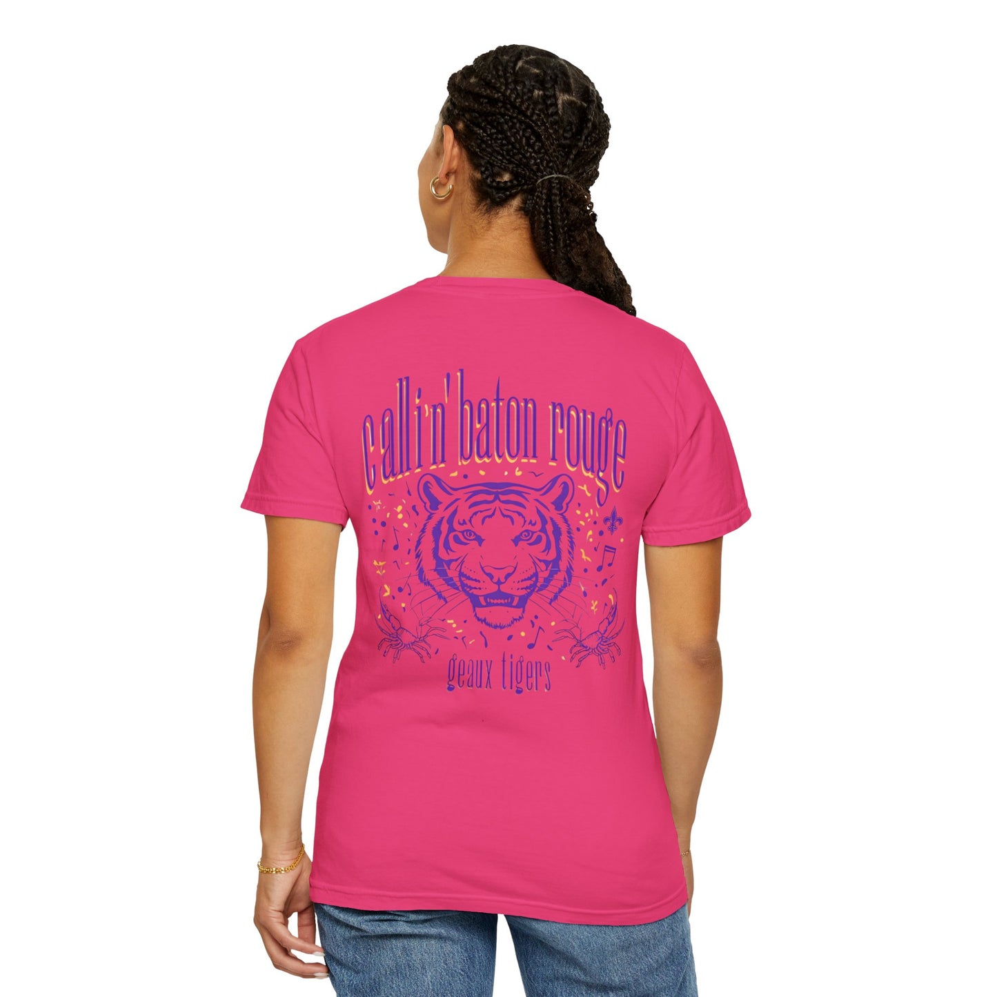 Baton Rouge Spirit T-Shirt - Unisex Garment-Dyed Tee for Game Day, College Football, Mardi Gras, Team Pride, Casual Wear