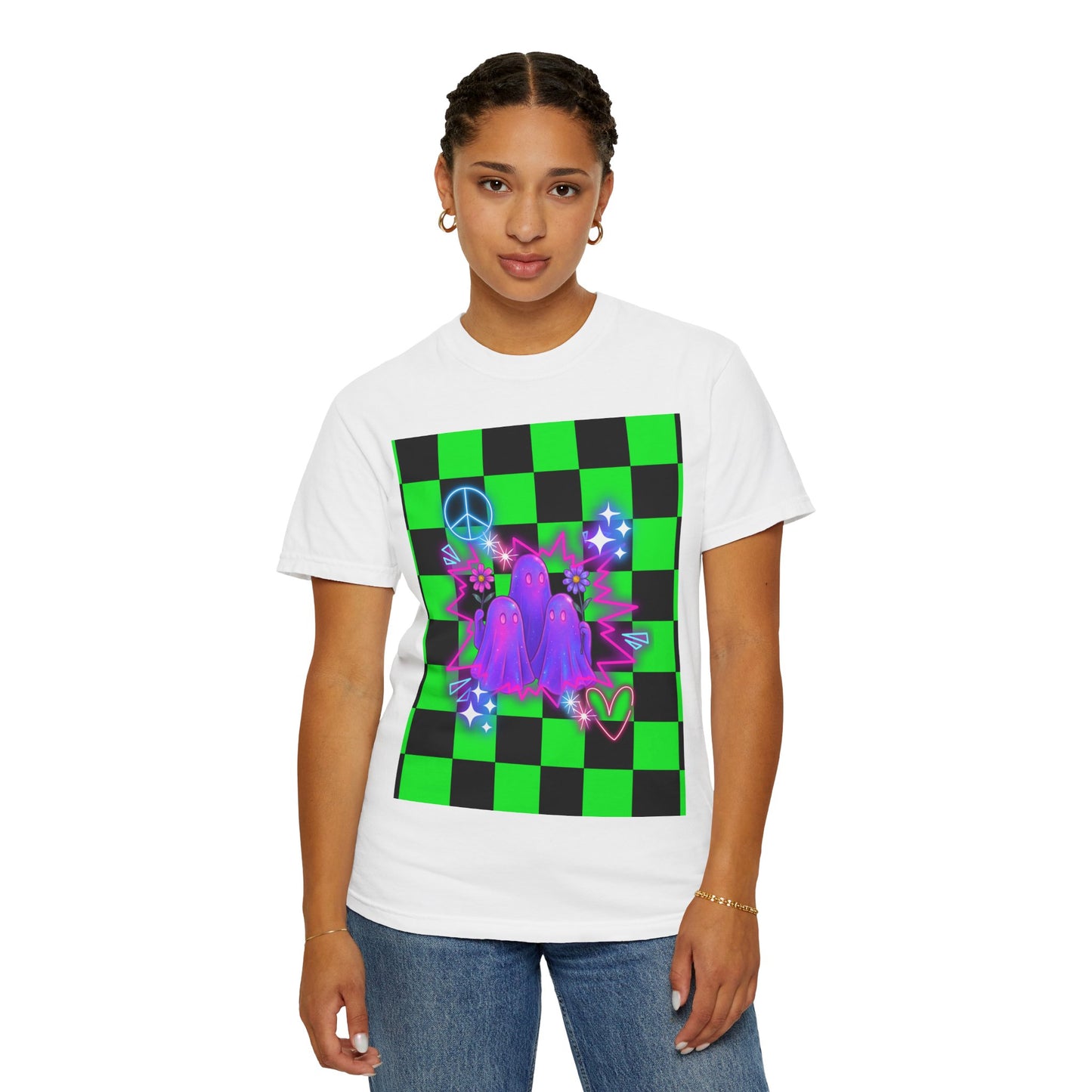 Vibrant Ghost Graphic Tee, Unisex T-shirt, Retro Vibe Shirt, Perfect for Halloween, Party Wear, Casual Style, Unique Gift