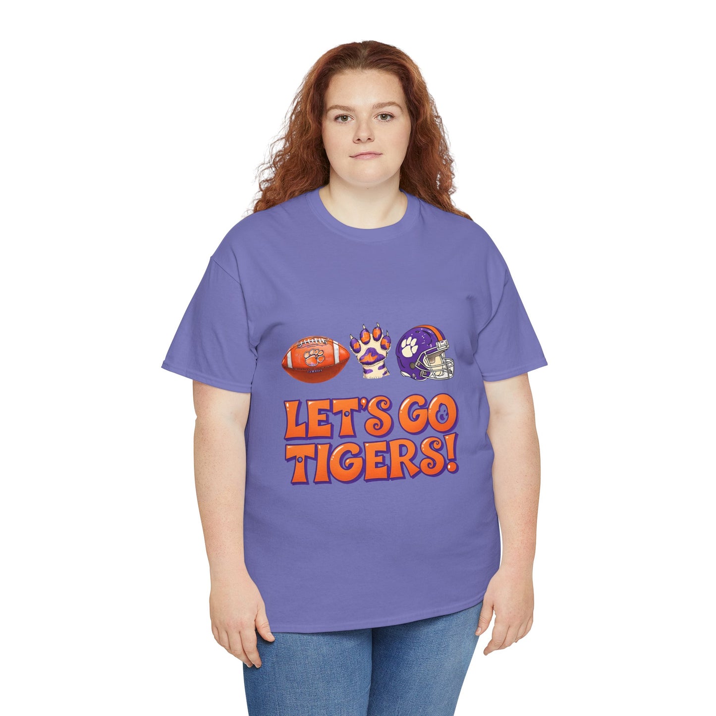 Unisex Heavy Cotton Tee - Let's Go Tigers! Sports Fan Tee, Game Day Shirt, Tailgate Apparel, Team Pride Top, College Football Gear