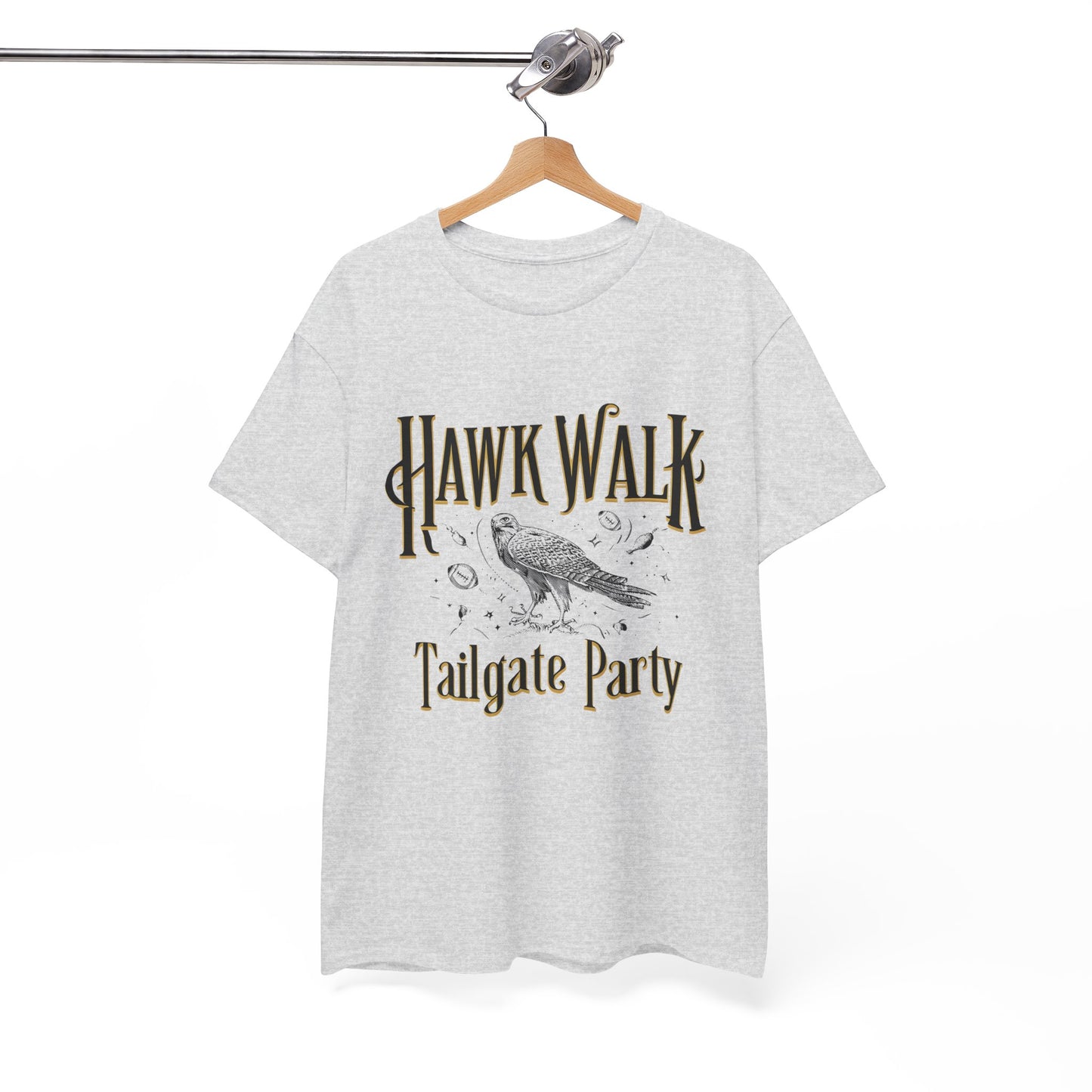Hawk Walk Tailgate Tee, Unisex Cotton Shirt, Outdoor Event T-Shirt, Festival Wear, Bird Lover Gift, Sports Gathering Apparel