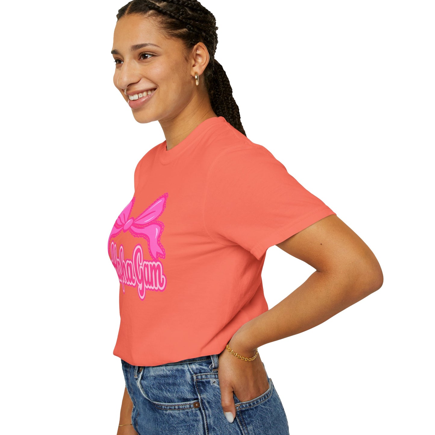 AlphaGam Bow T-Shirt | Unisex Garment-Dyed Tee for Sorority Sisters, College Apparel, Gifts for Greek Life, Casual Outfit, Sorority [...]