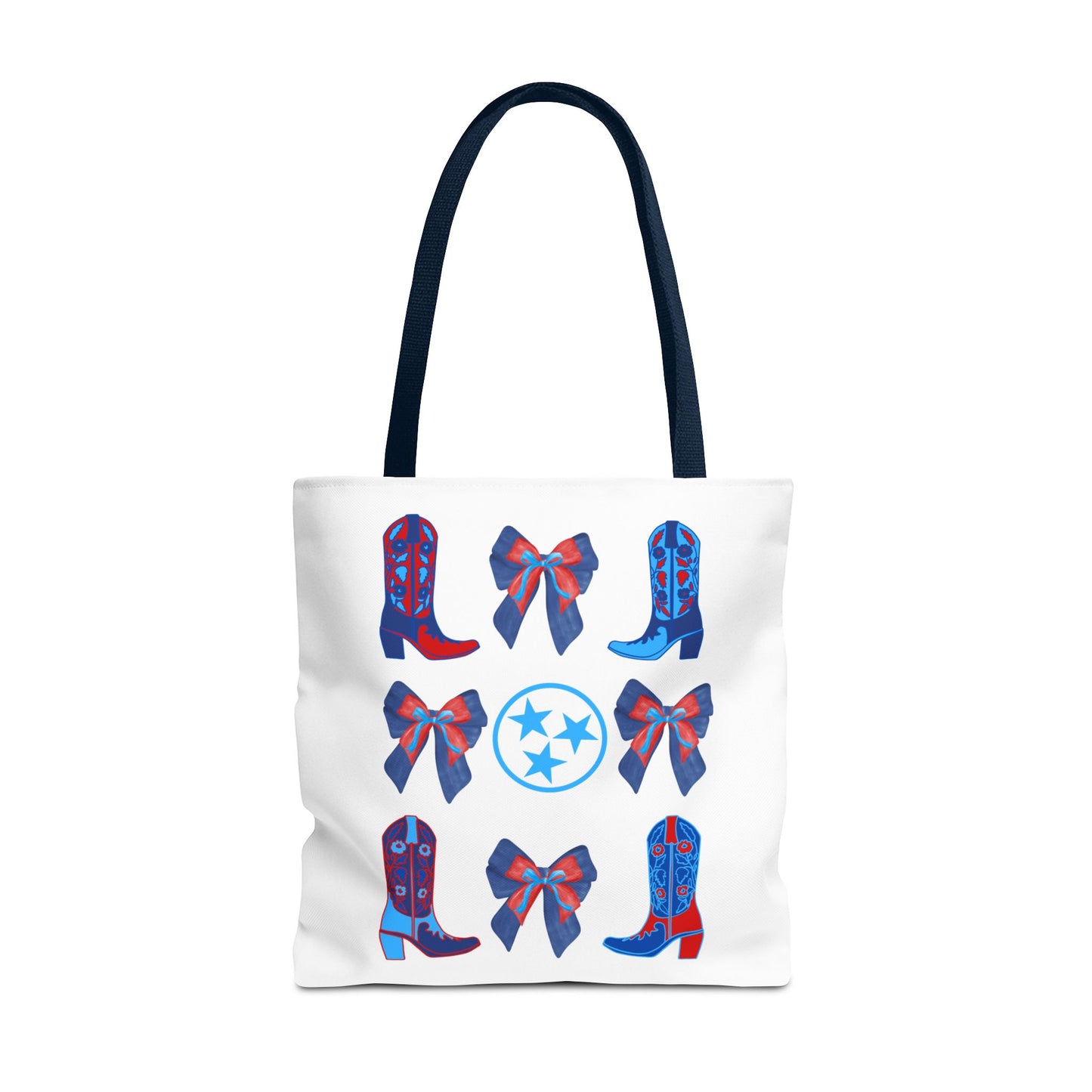 Tote Bag - Tennessee Titans Coquette Bow Design - Titan Up NFL Game Day Gift Nashville TN