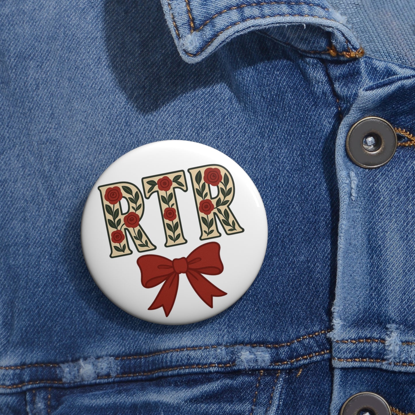 RTR Floral Pin Buttons, Perfect for Bama Game Day, Alabama Fans