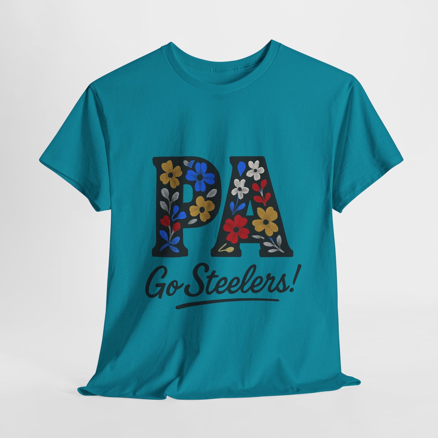 Sports Fan Tee - Floral PA Go Steelers Unisex Heavy Cotton Tee