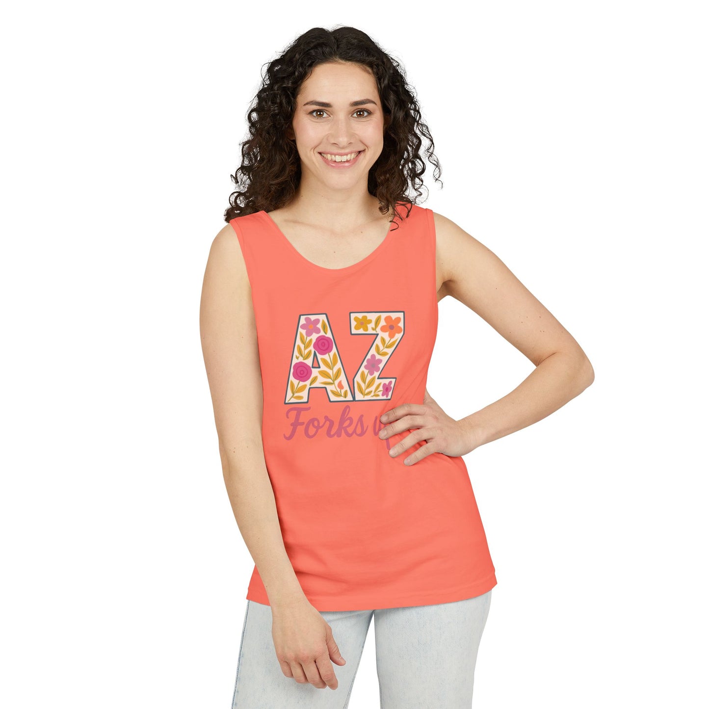 AZ Tank Top - AZ Forks Up Apparel, Summer Wear, Vacation Top, Travel Essentials, Gifts for Arizonans, Sun devils, comfort colors, graduation gift