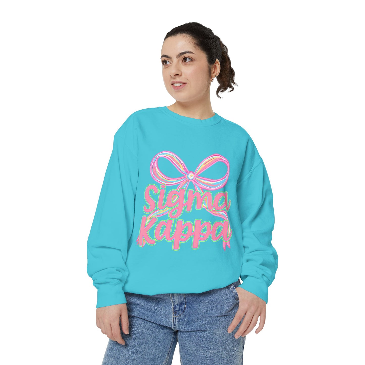 SigmaKappa Garment-Dyed Sweatshirt, Sorority Sweatshirt, College Apparel, Gift for Sorority Sisters, Cute Casual Wear