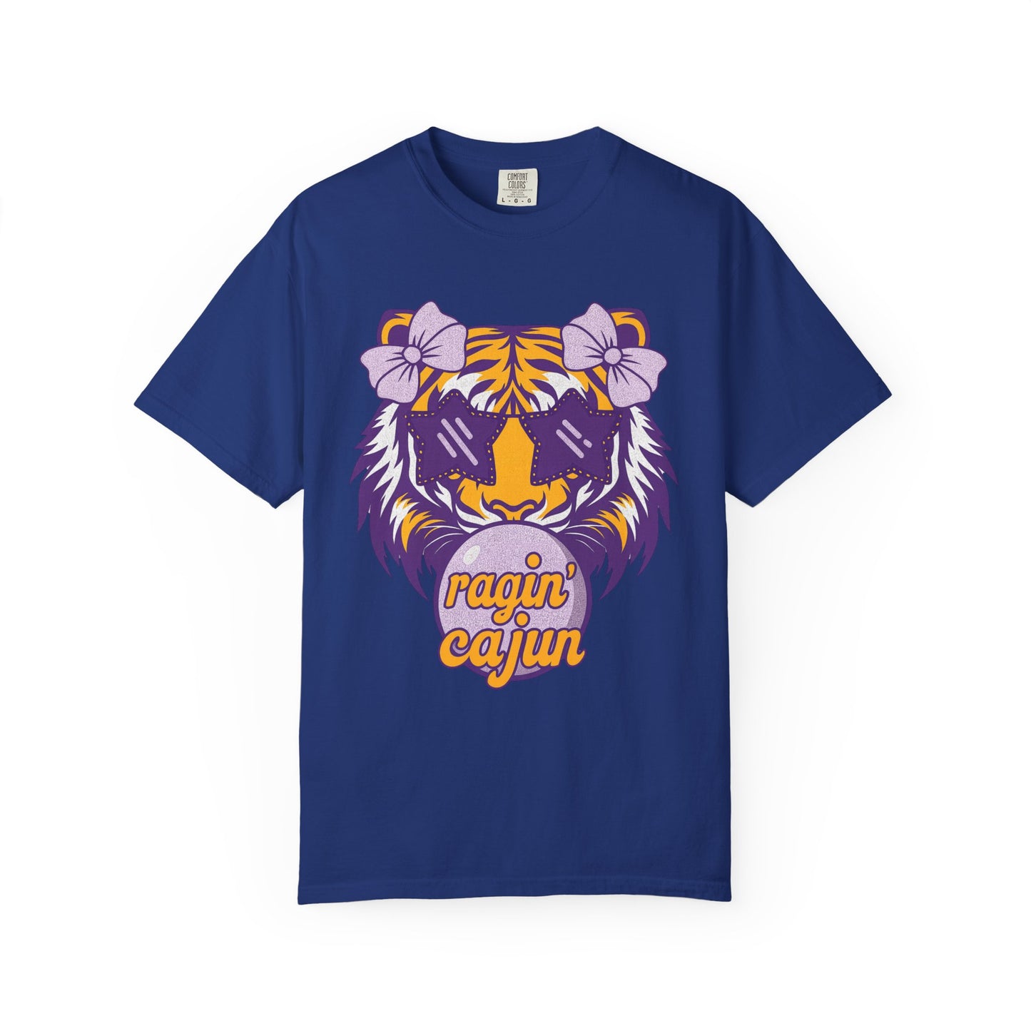 Ragin Cajun Bow Bubble Tiger T-Shirt - Casual Wear and Gift for Animal Lovers