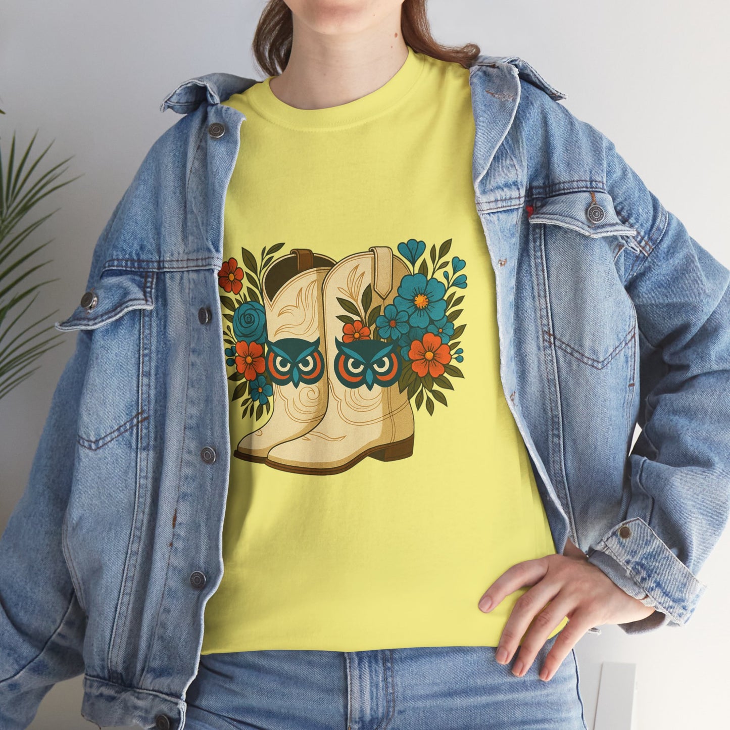 Floral Cowboy Boots Tee, Perfect for Country Music Lovers, Western Style Gift, Casual Outfit, Boho Fashion, Farmhouse Decor