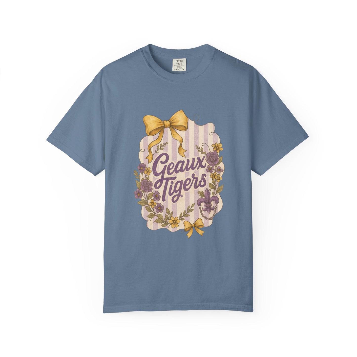 Geaux Tigers Floral T-Shirt, Unisex Casual Tee, Game Day Apparel, Spring Outfit, LSU Fan Gear
