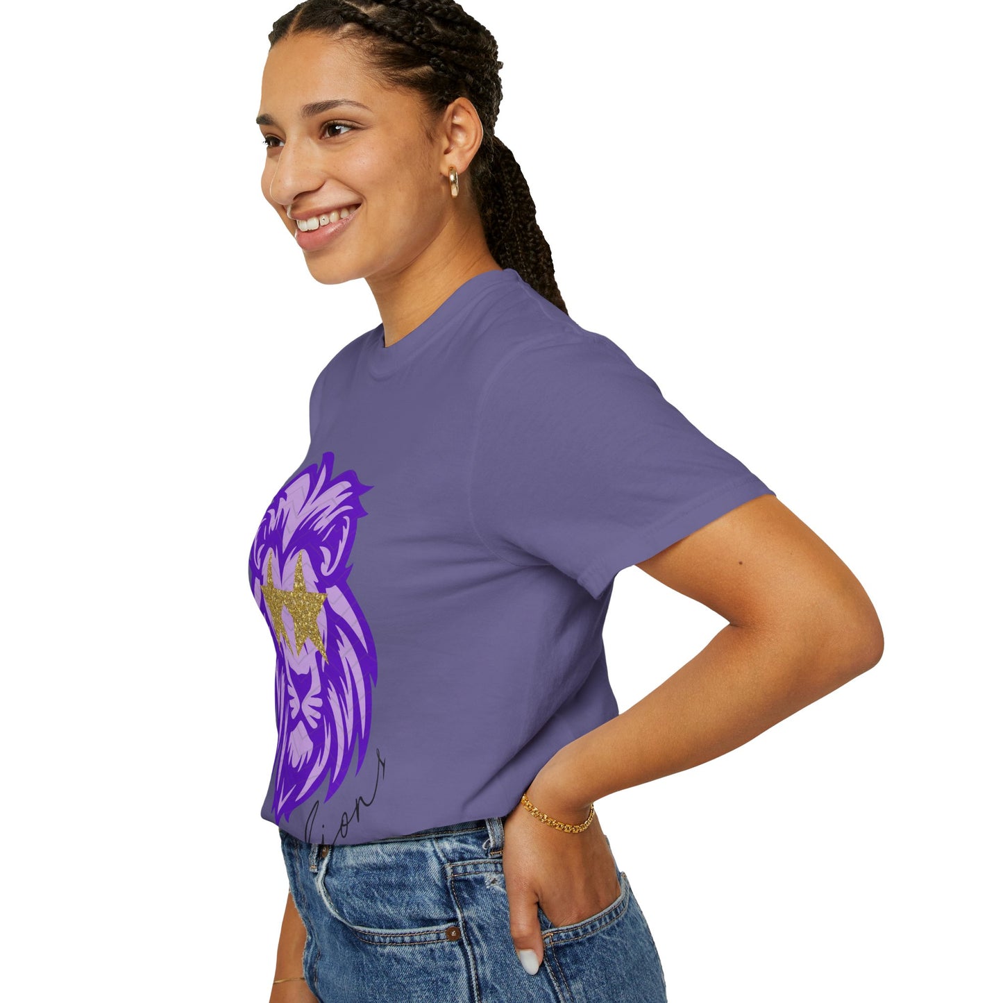 Purple Lion Graphic T-Shirt