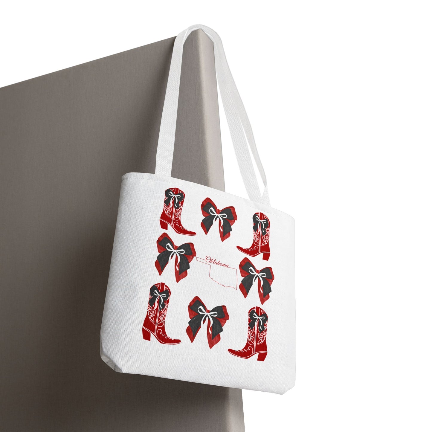 Tote Bag - Oklahoma Game Day Coquette Bow Design Fan Gift