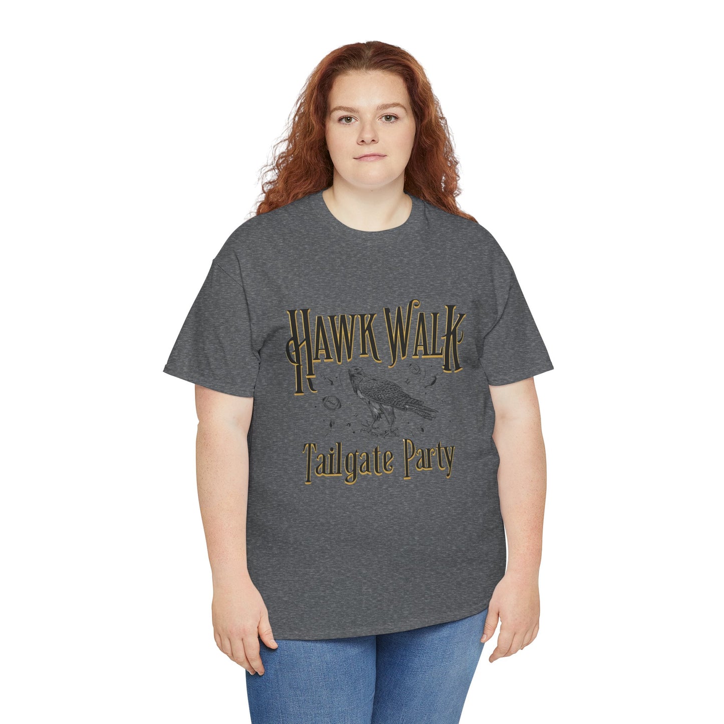 Hawk Walk Tailgate Tee, Unisex Cotton Shirt, Outdoor Event T-Shirt, Festival Wear, Bird Lover Gift, Sports Gathering Apparel