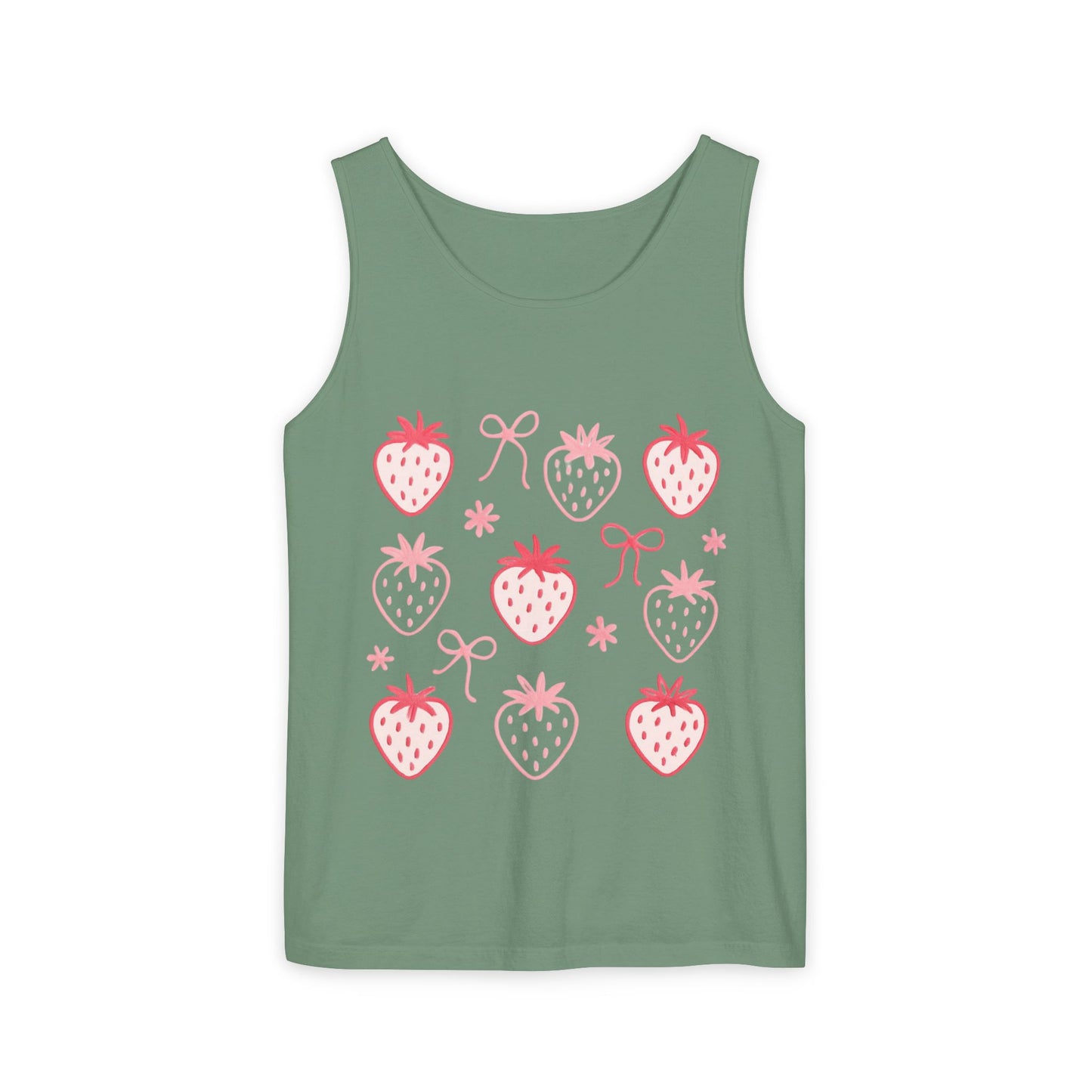 Strawberry Print Tank Top - Summer Vibes Beachwear