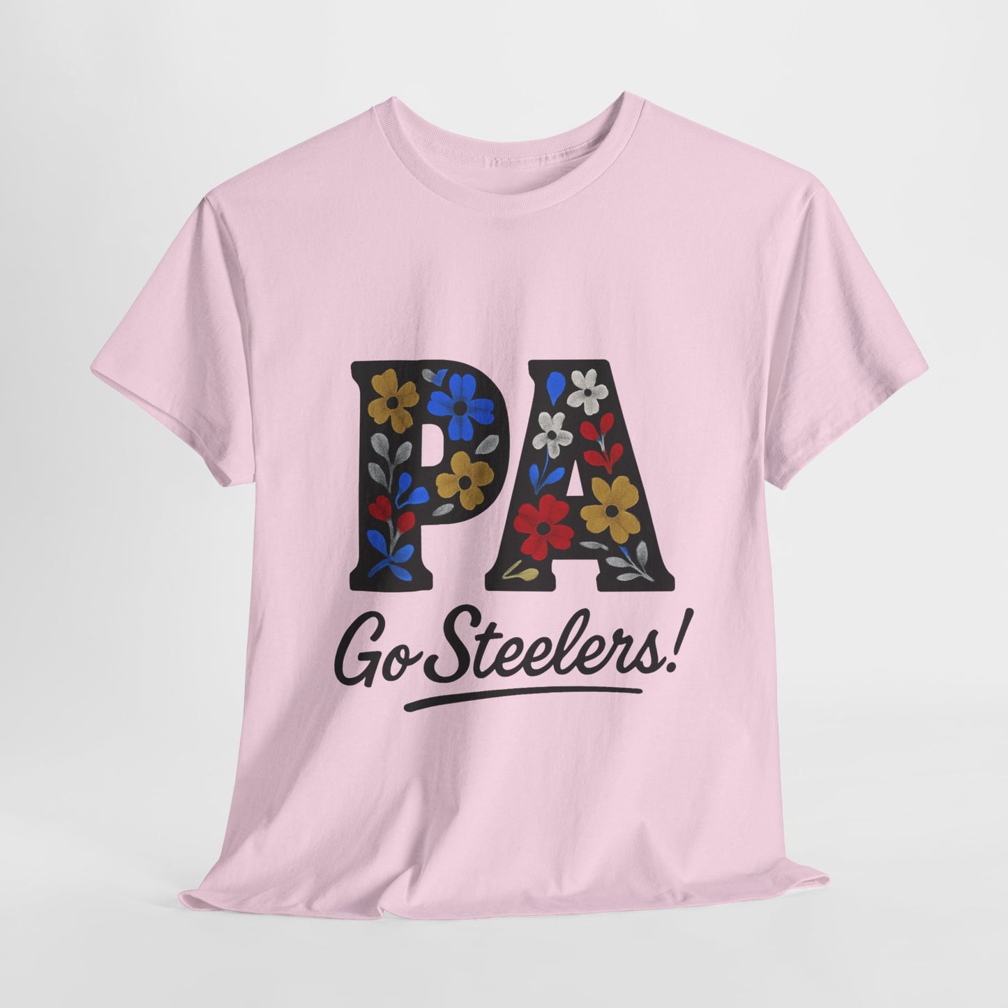 Sports Fan Tee - Floral PA Go Steelers Unisex Heavy Cotton Tee