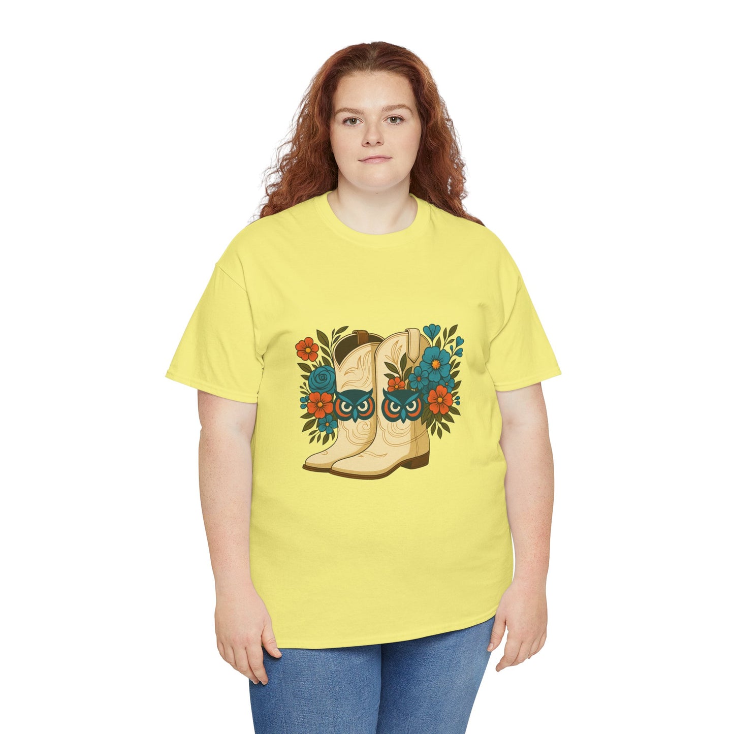 Floral Cowboy Boots Tee, Perfect for Country Music Lovers, Western Style Gift, Casual Outfit, Boho Fashion, Farmhouse Decor