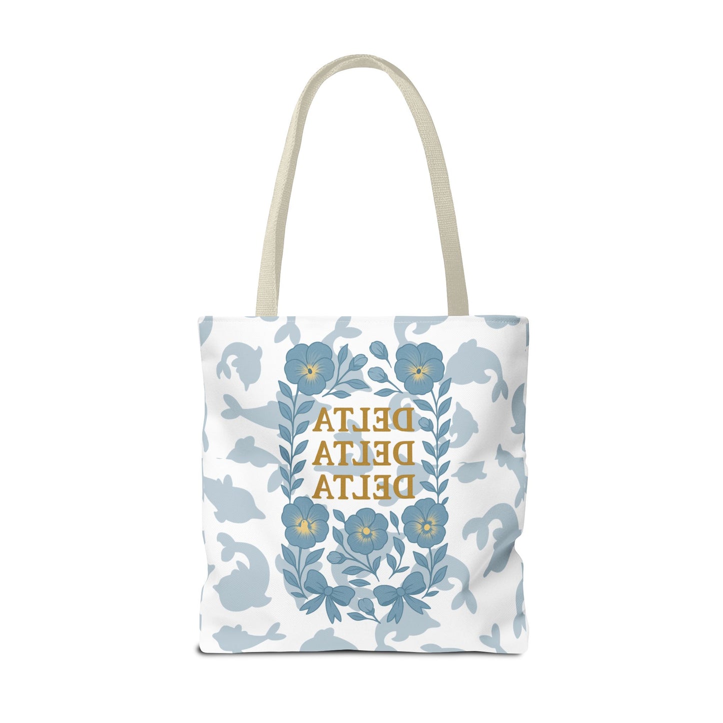 Delta Delta Delta Floral Tote Bag | Sorority Gift | Reusable Shopping Bag | Summer Accessory | Eco-Friendly Bag | Stylish Storage