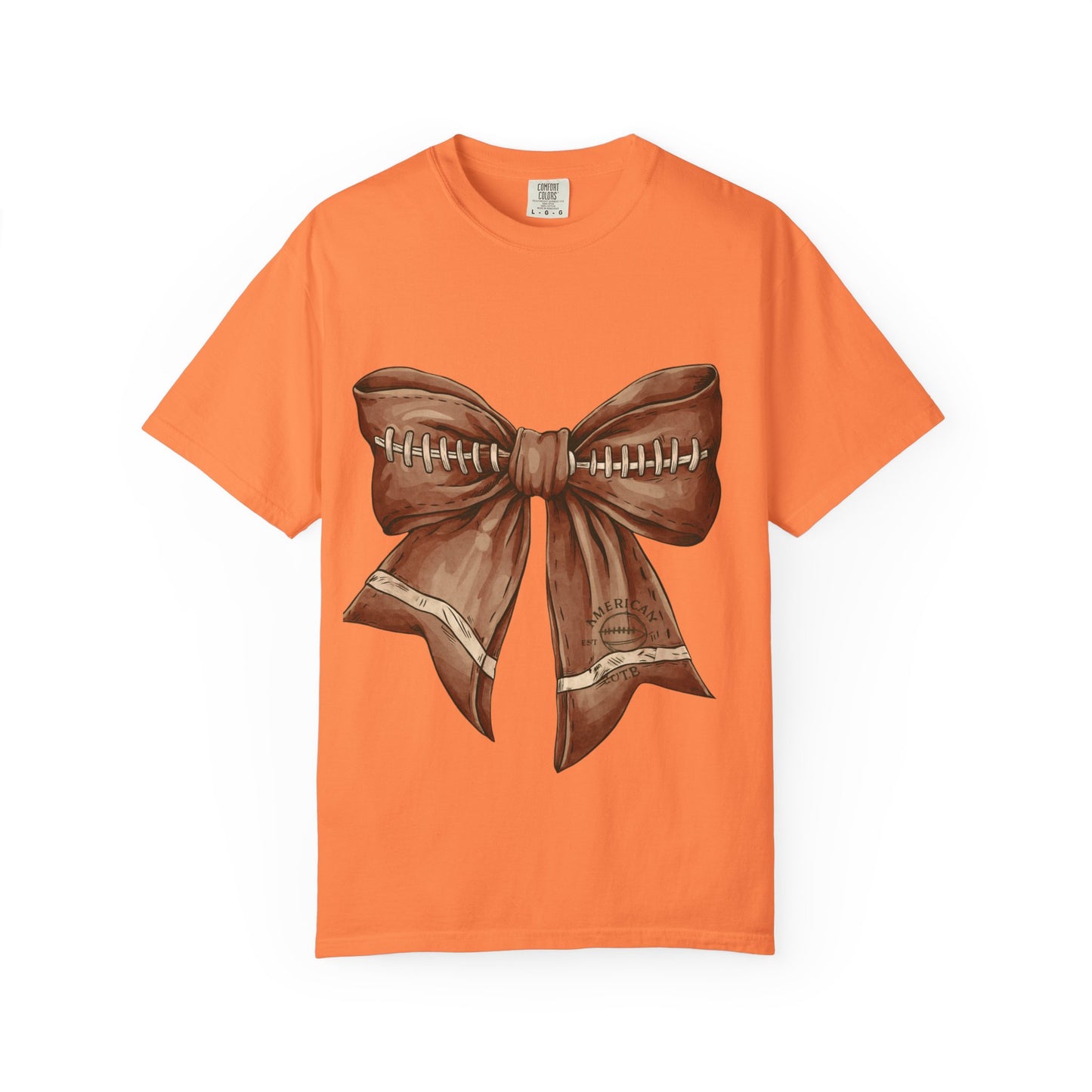 Football Bow T-Shirt: Unisex Casual Wear for Game Day Apparel