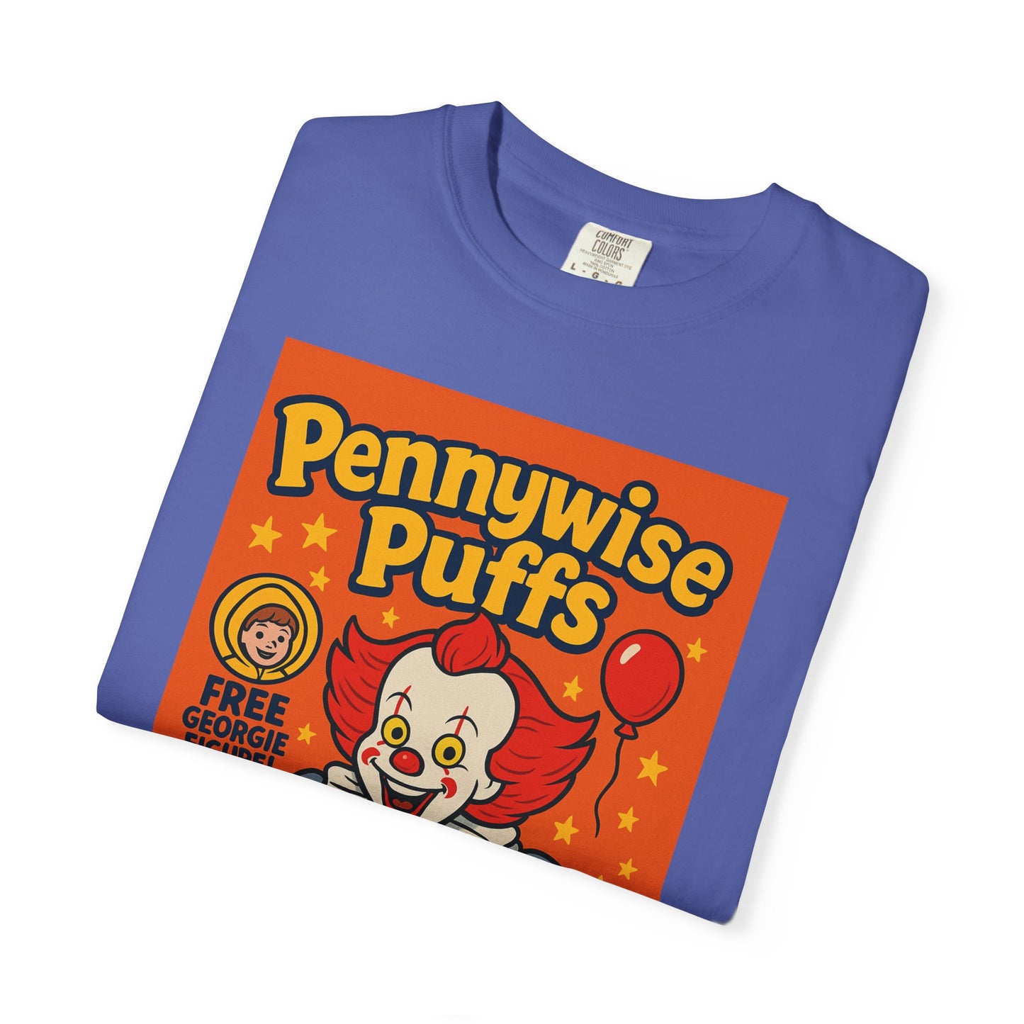 Pennywise Puffs T-Shirt | Unisex Graphic Tee for Horror Fans, Perfect for Halloween, Movie Nights, Gifts, Cosplay