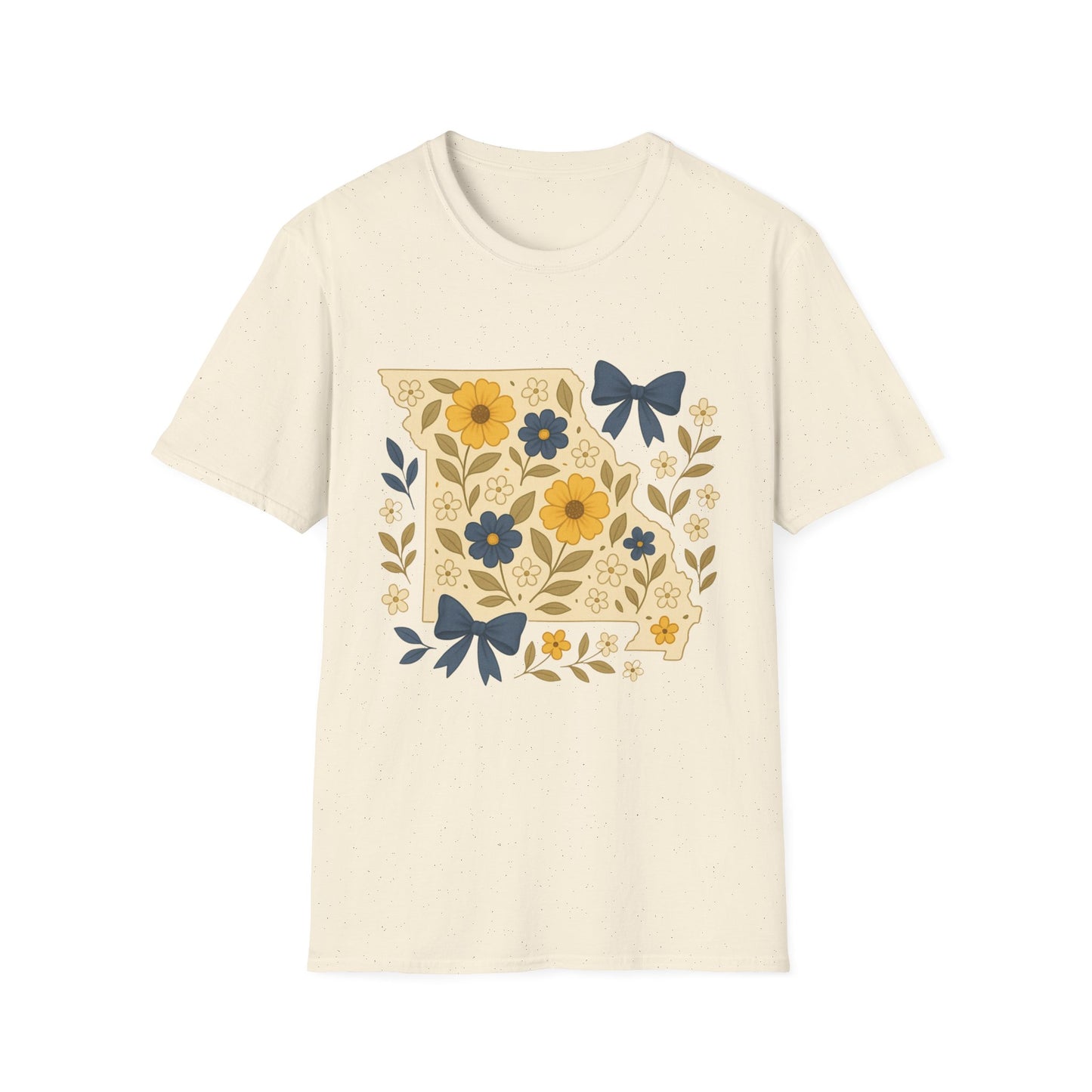 Missouri Floral Unisex T-Shirt, Softstyle Tee, Gift for Her, Spring Fashion, Casual Wear, Personalized Shirt, Eco-Friendly Apparel