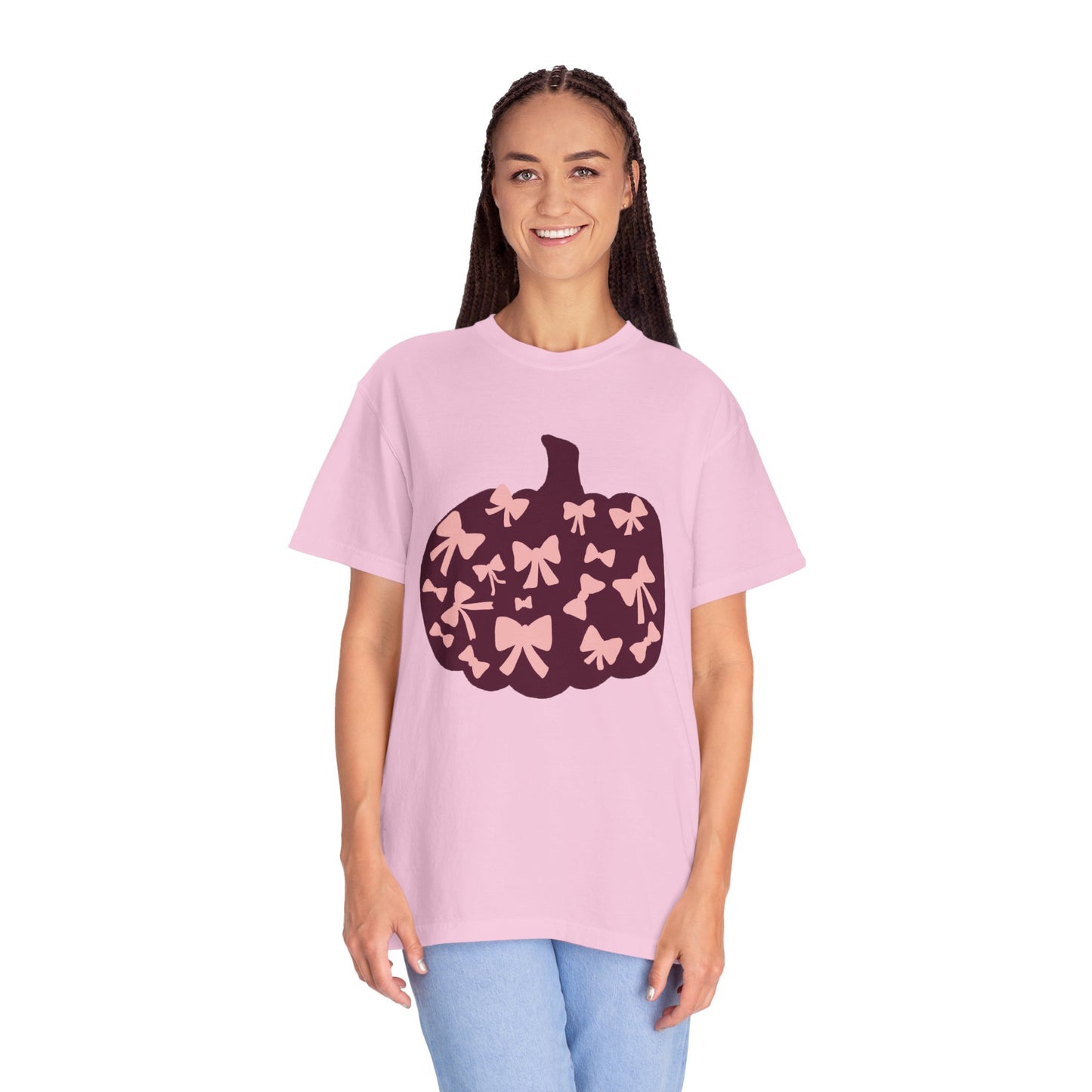 Pumpkin Bow Graphic Tee | Unisex Fall T-Shirt, Halloween Top, Cute Autumn Shirt, Gift for Her, Festival Wear