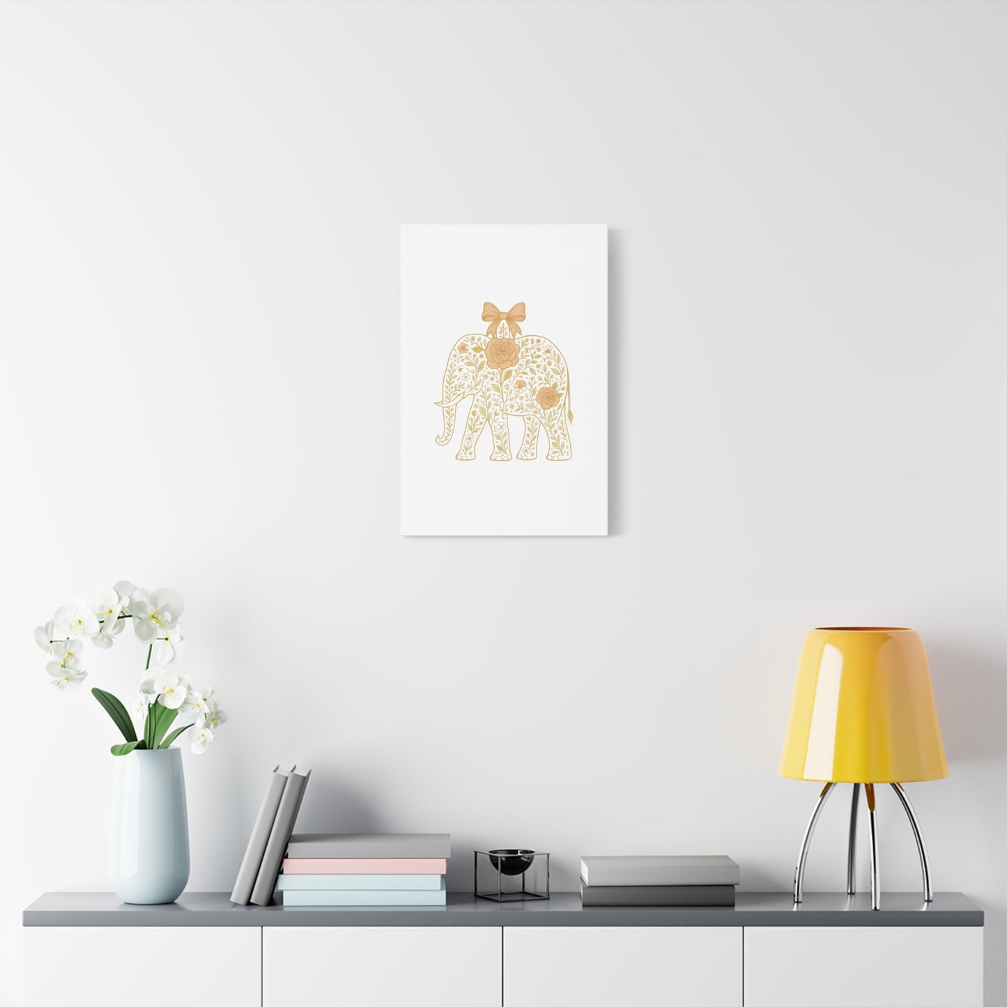 Coquette Elephant Bow Canvas Wall Art