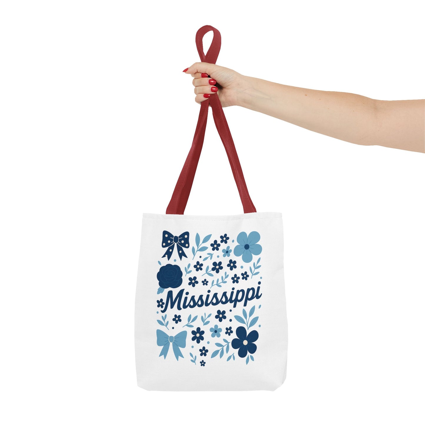 Floral Mississippi Tote Bag | Eco-Friendly Shopping Bag, Beach Tote, Gift for Her, Travel Companion, Custom Flower Design