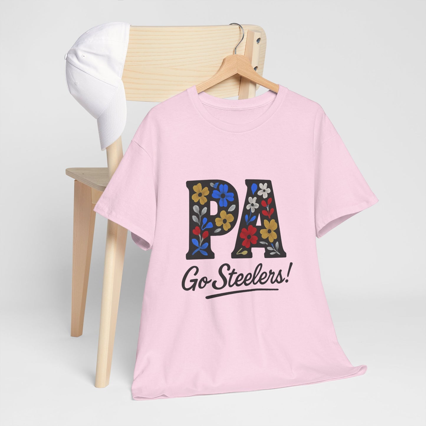 Sports Fan Tee - Floral PA Go Steelers Unisex Heavy Cotton Tee