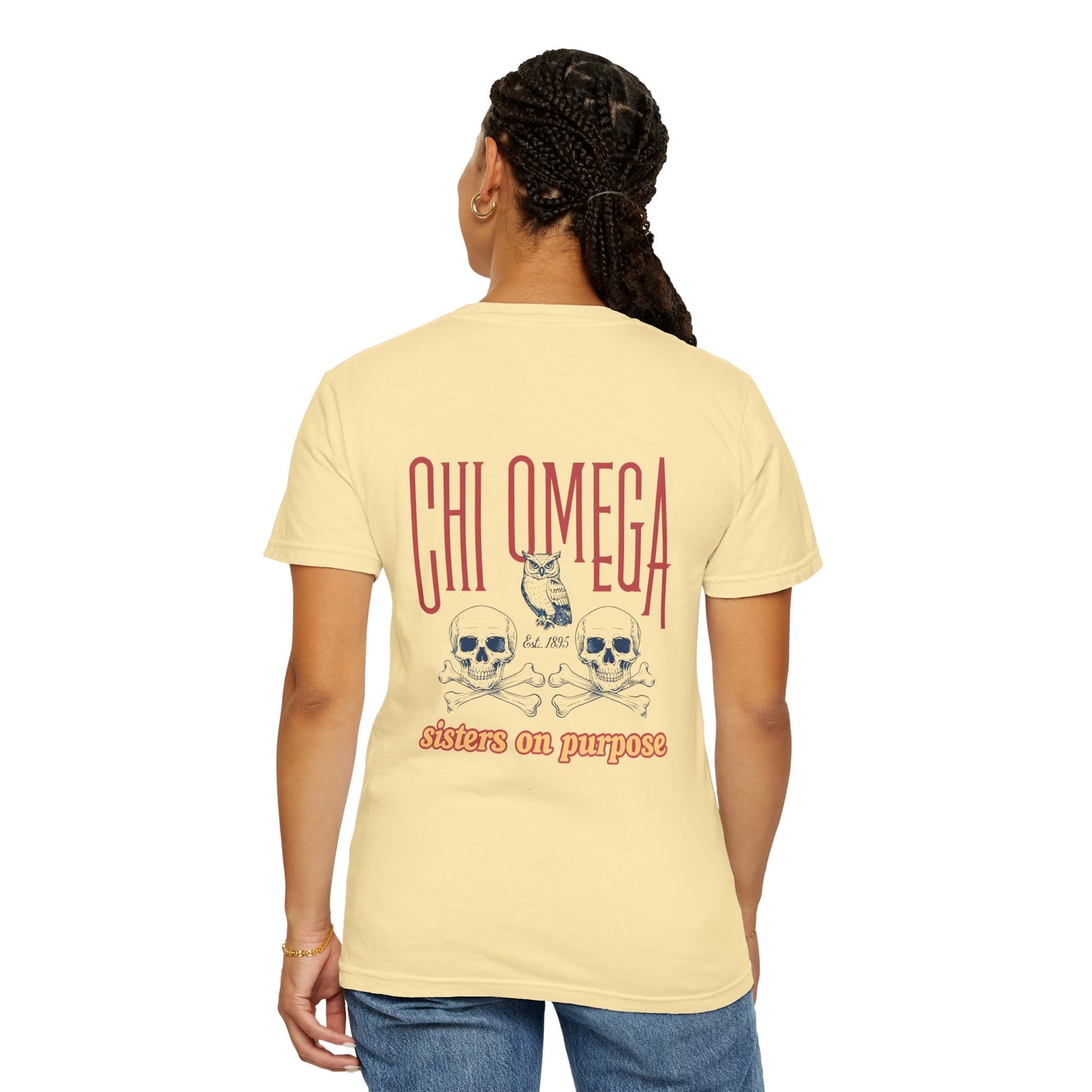 Chi Omega Sister T-Shirt, Sorority Apparel, College Tee, Garment-Dyed Shirt, Greek Life Merchandise, Casual Wear