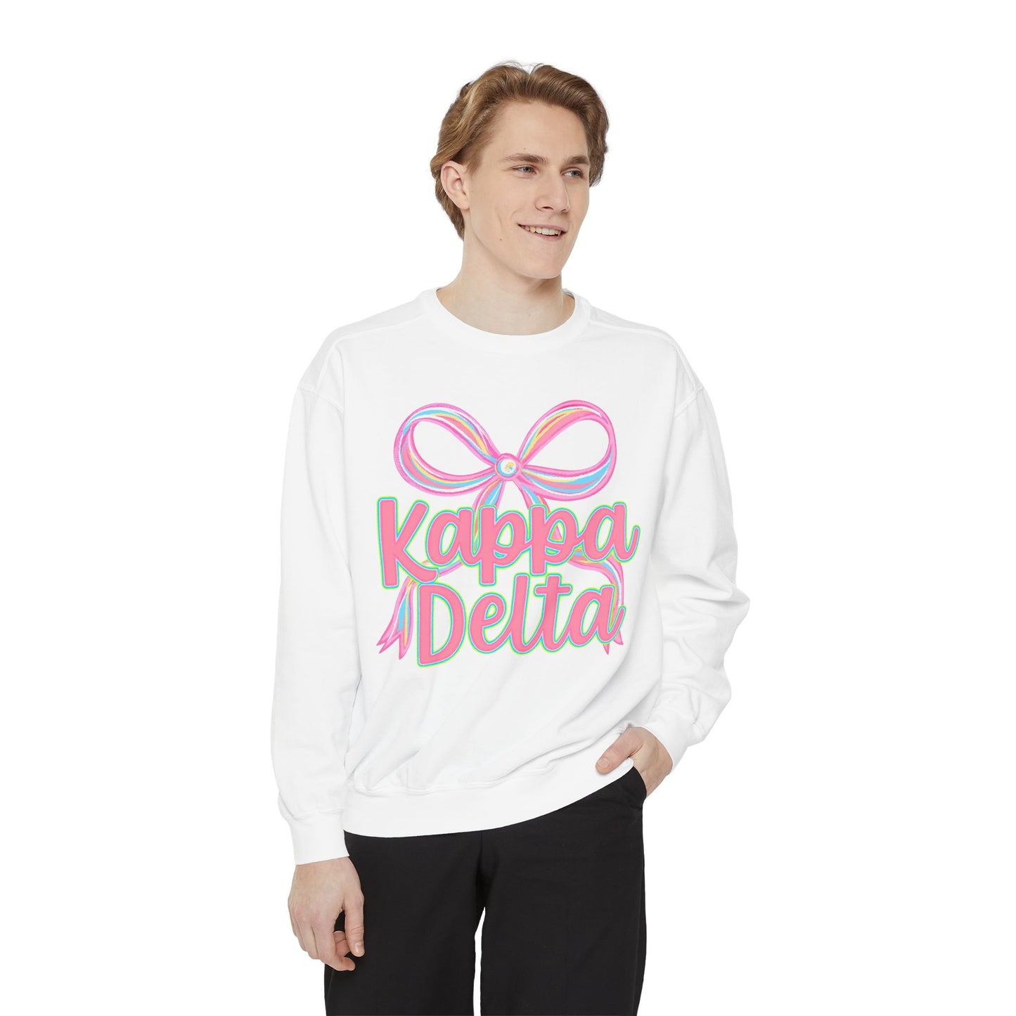 KD Comfort Colors Garment-Dyed Sweatshirt, Sorority Apparel, Cozy Gift, College Sweatshirt, Valentine's Day Gift, Customizable Sweater
