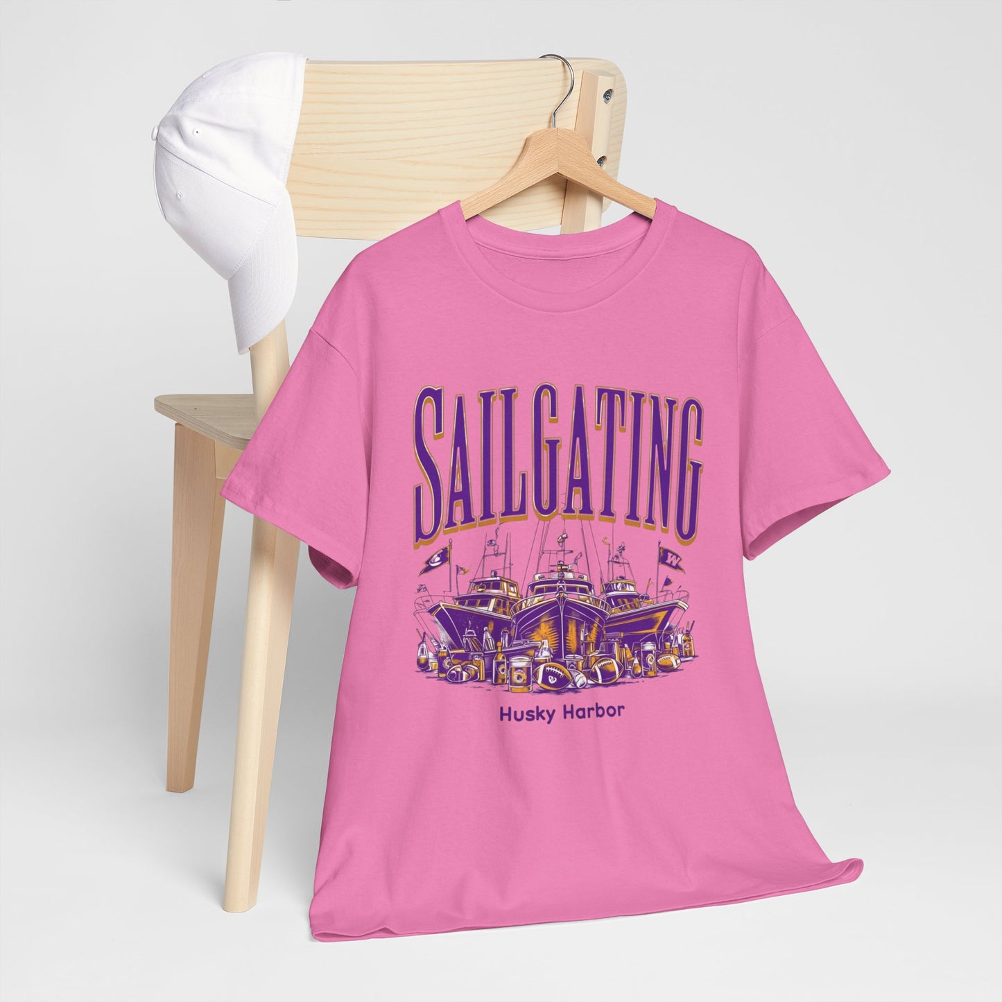 Sailgating Tee - Washington Huskies Unisex Heavy Cotton Shirt