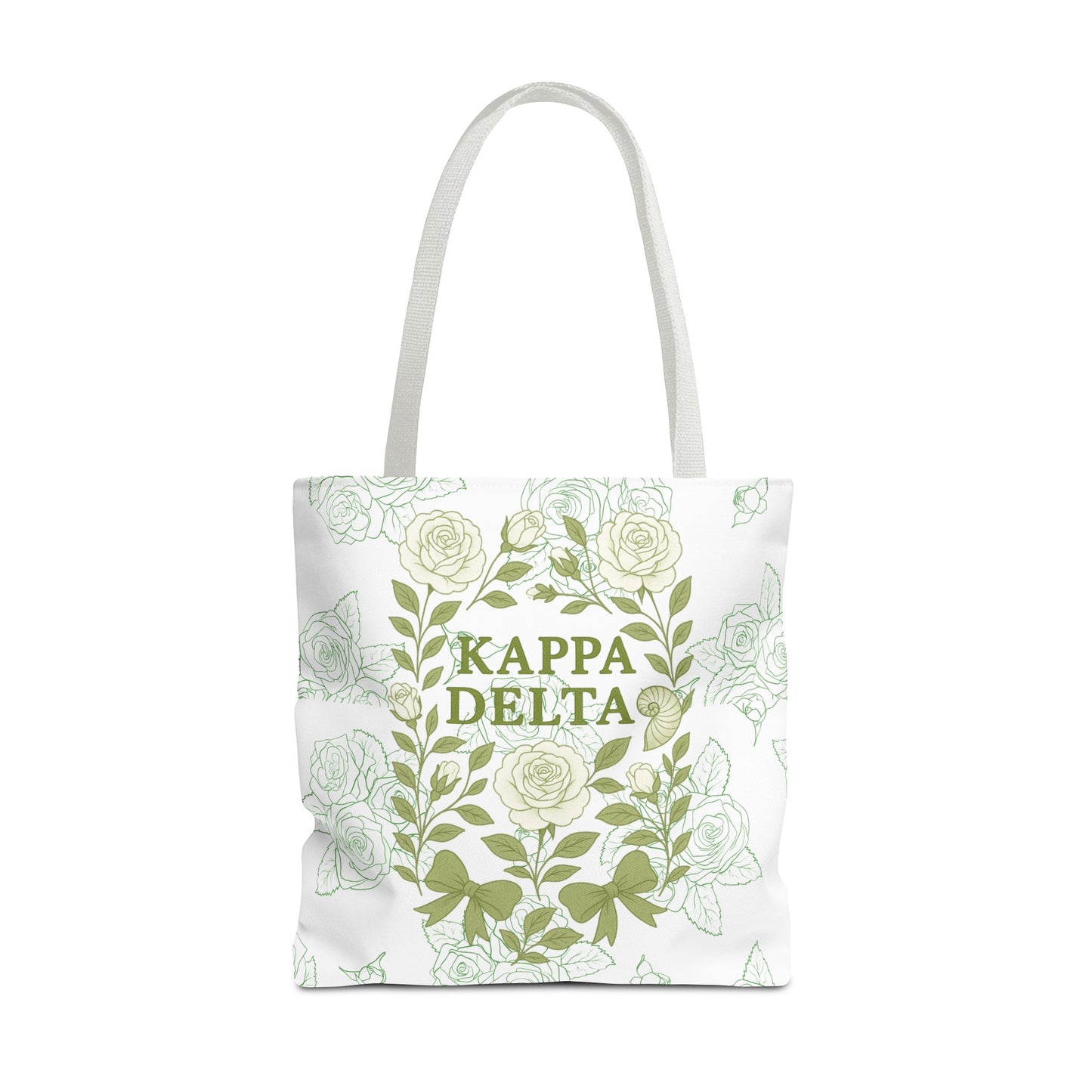Elegant Kappa Delta Tote Bag, Floral AOP Design, Sorority Bag, Gift for Sisters, Eco-Friendly Shopping Bag