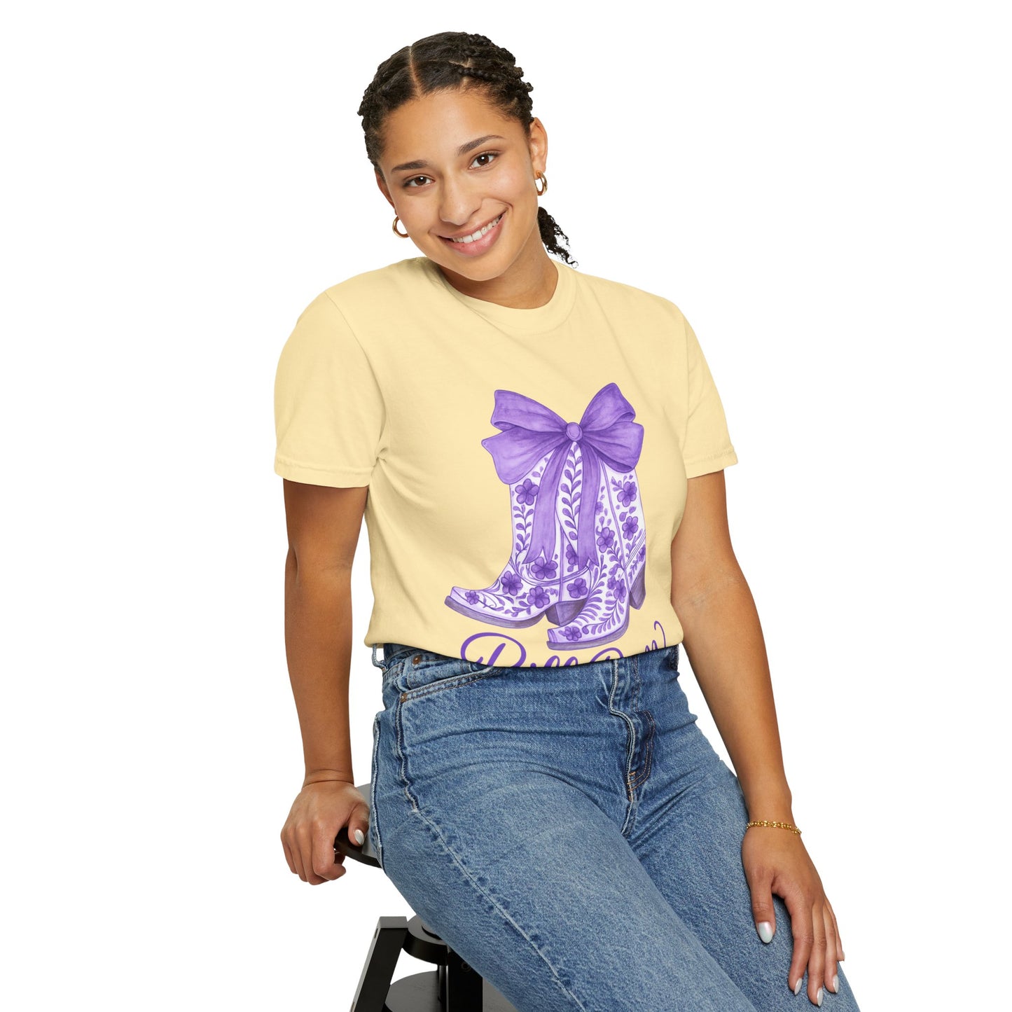 Purple Cowboy Boots T-Shirt | Western Style Tee, Festival Wear, Country Music Shirt, Gift for Horse Lovers, Casual Chic
