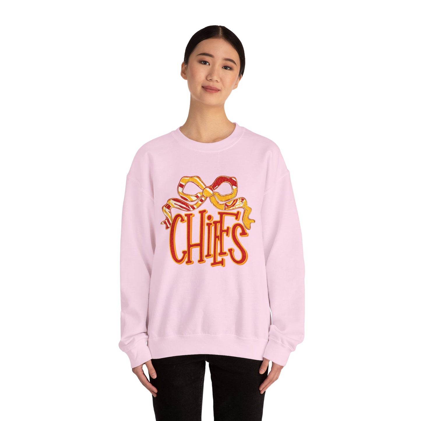 Chic Bow Design Unisex Sweatshirt, Cozy Fall Apparel, Holiday Gift, Casual Wear, Comfortable Style, Unique Sweatshirt