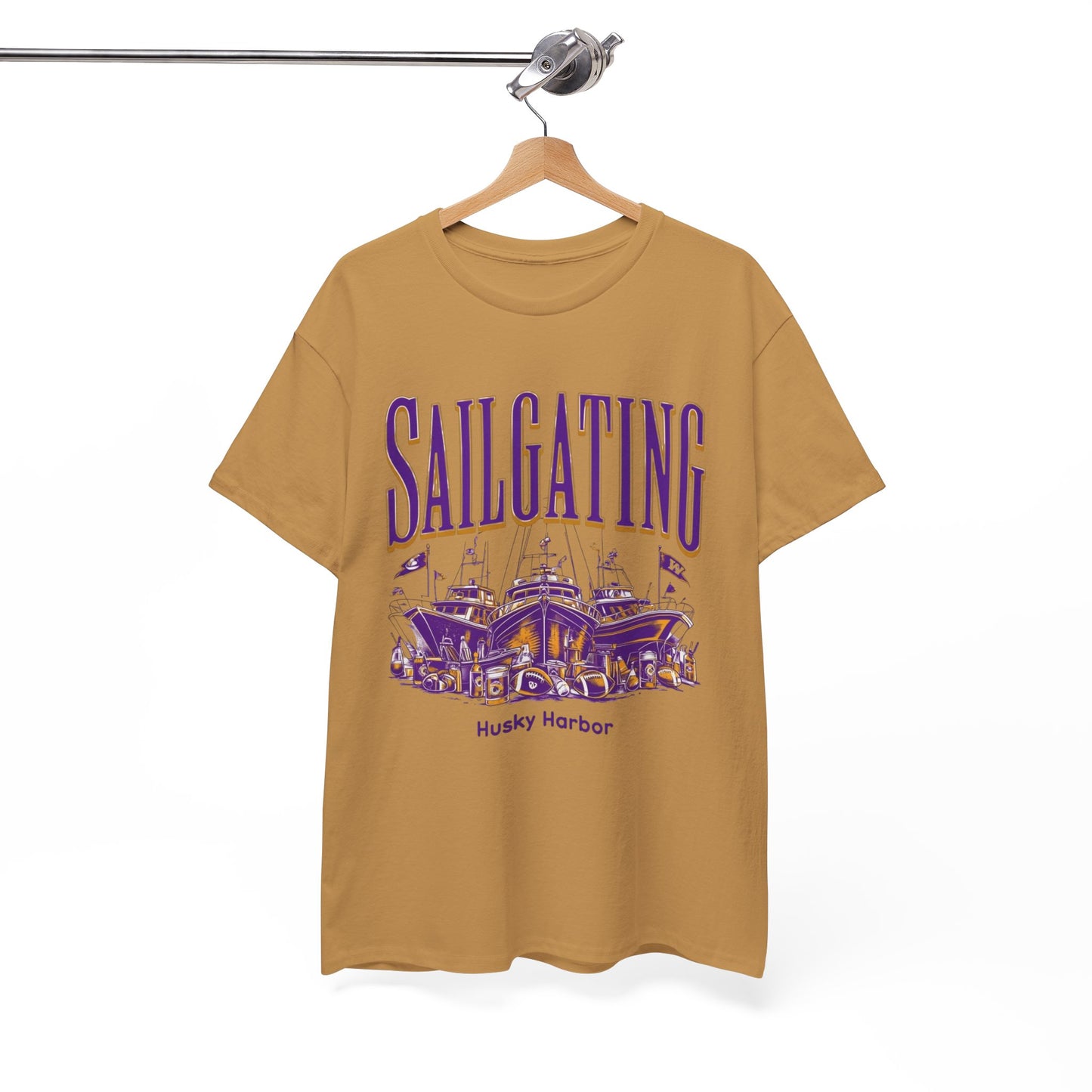Sailgating Tee - Washington Huskies Unisex Heavy Cotton Shirt