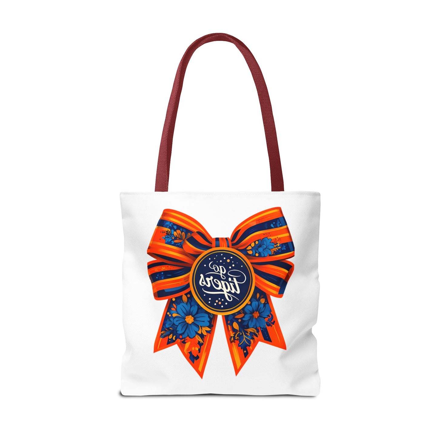 Cheerful Floral Tote Bag - Go Tigers, Sports Fan Gift, Custom Tote, Floral Design, Game Day Bag, Personalized Shopping Bag