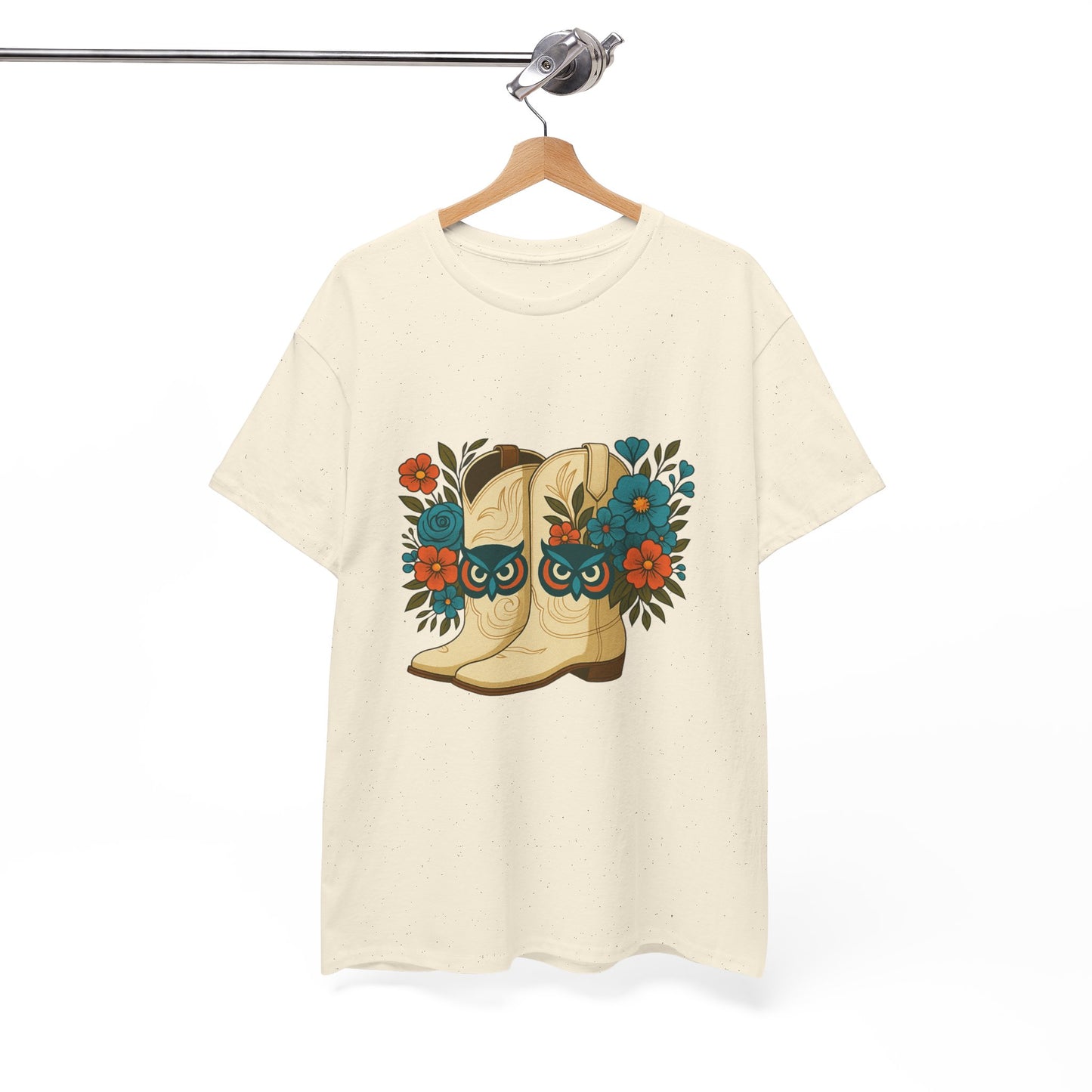 Floral Cowboy Boots Tee, Perfect for Country Music Lovers, Western Style Gift, Casual Outfit, Boho Fashion, Farmhouse Decor