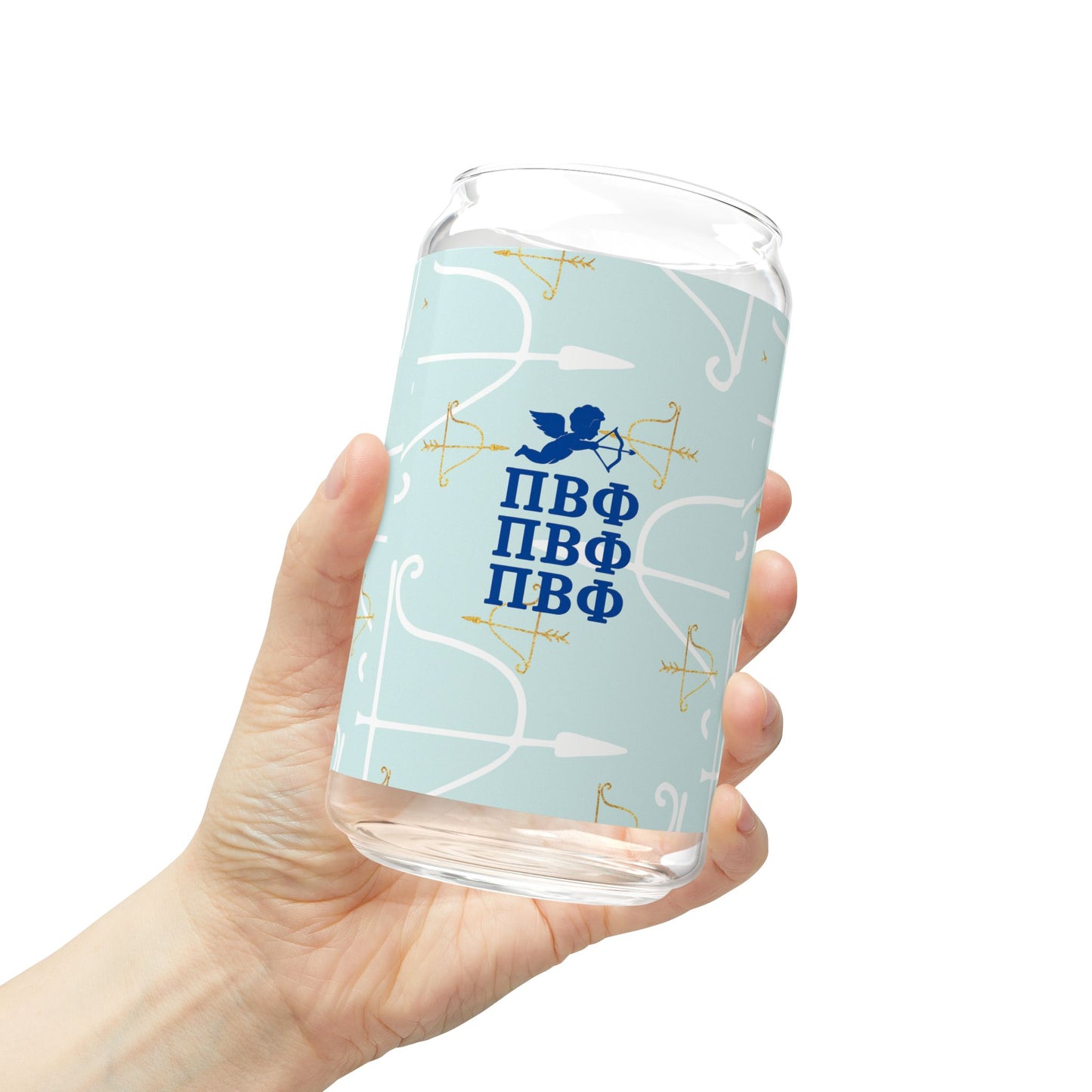 Pi Beta Phi Sipper Glass with Custom Design, Personalized Drinkware, Greek Life, Sorority Gift, Sisterhood