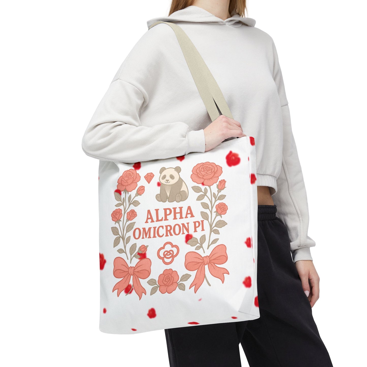 Floral Alpha Omicron Pi Tote Bag, Sorority Tote, Gift for Sisters, College Bag, Cute Everyday Tote