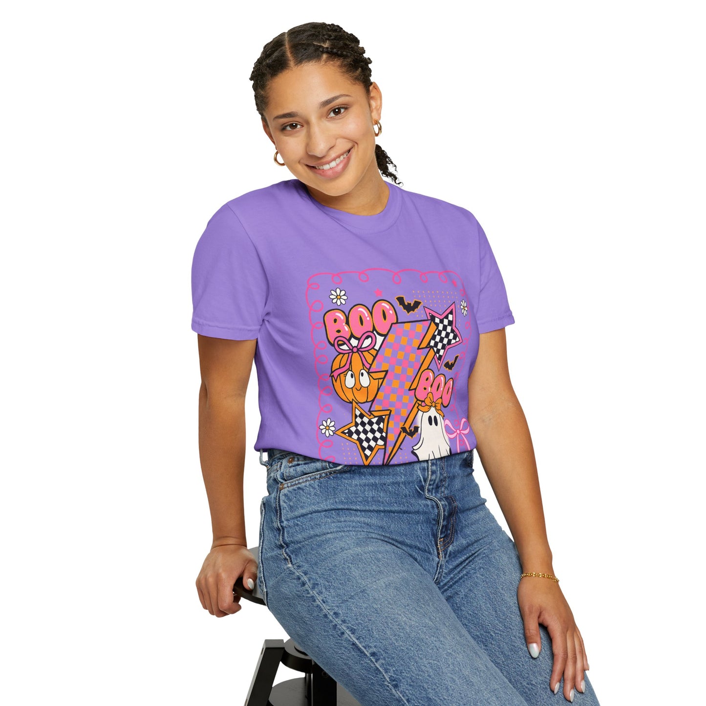 Retro Design Orange & Pink Unisex Halloween T-Shirt