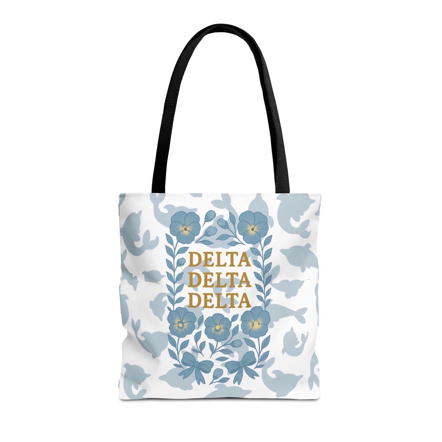 Delta Delta Delta Floral Tote Bag | Sorority Gift | Reusable Shopping Bag | Summer Accessory | Eco-Friendly Bag | Stylish Storage