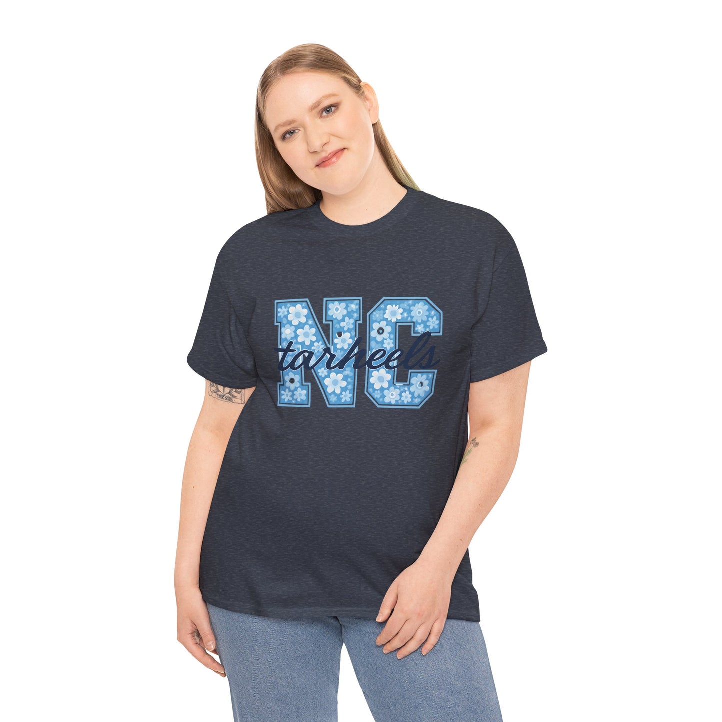 North Carolina Tarheels Unisex Heavy Cotton Tee, College Spirit Wear, Men's and Women's Casual T-Shirt, School Pride Apparel, Gift for Fans