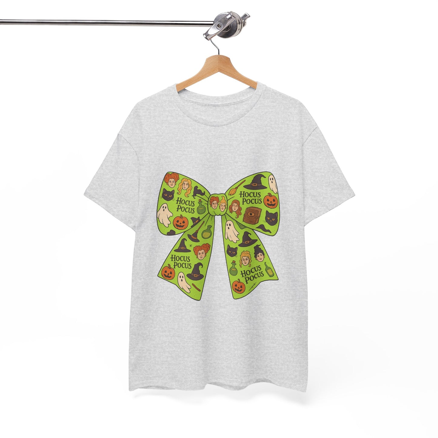 Halloween Graphic Tee, Spooky Season Unisex Shirt, Hocus Pocus Bow Tee, Autumn Style Shirt, Trick or Treat Apparel