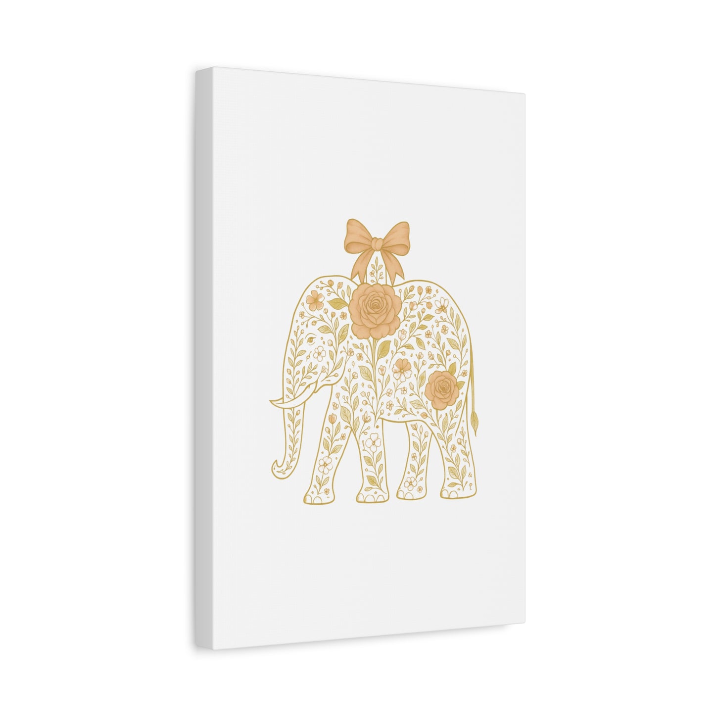 Coquette Elephant Bow Canvas Wall Art