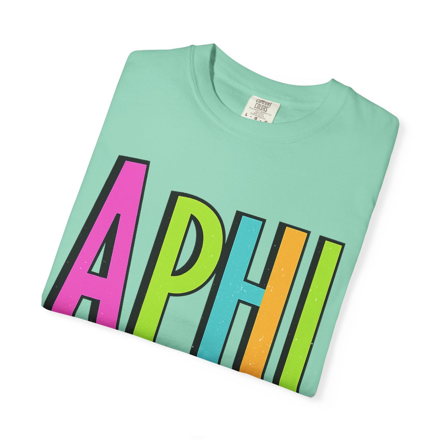 Checkered Neon Alpha P Colorful Graphic Unisex T-Shirt