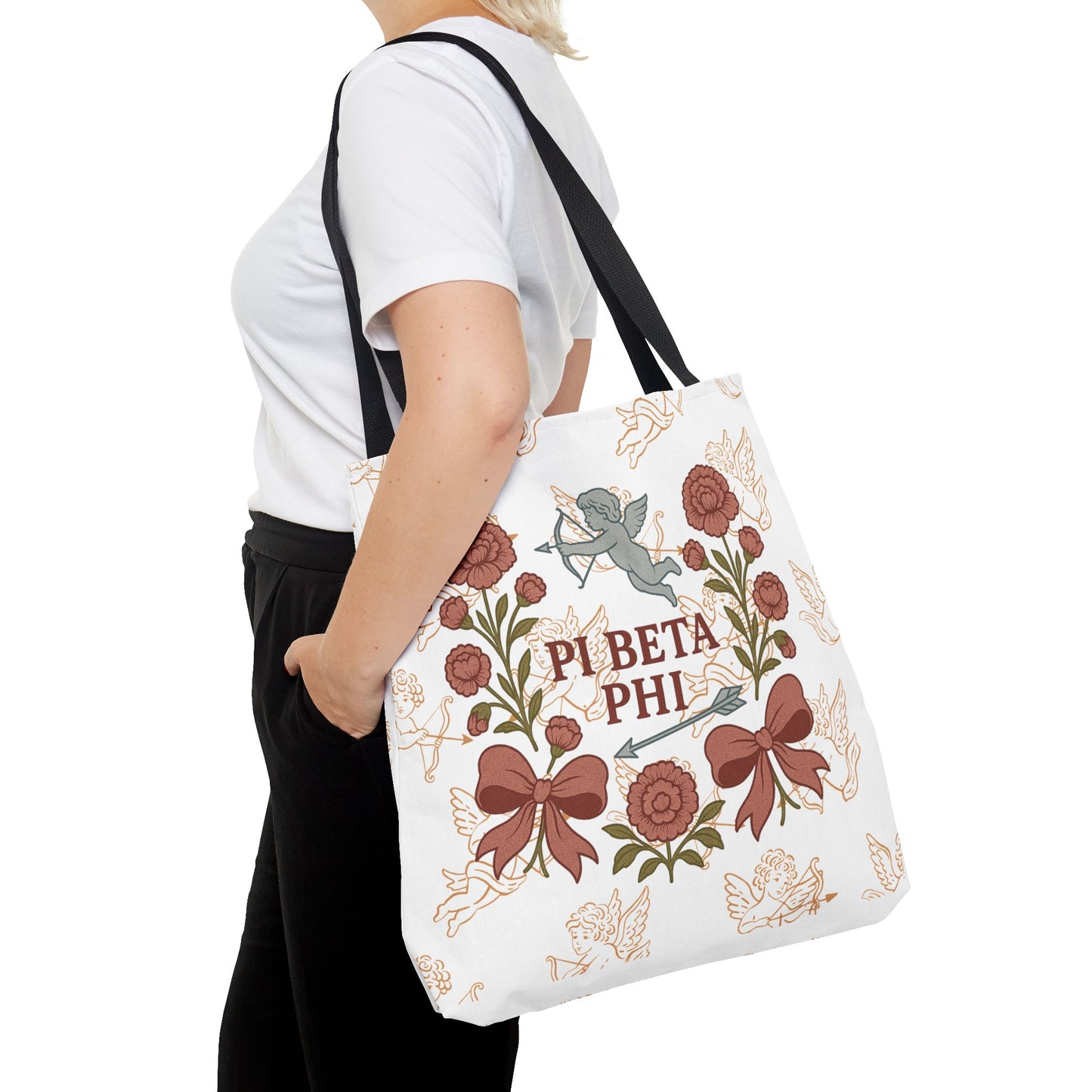 Floral Pi Phi Sorority Tote Bag