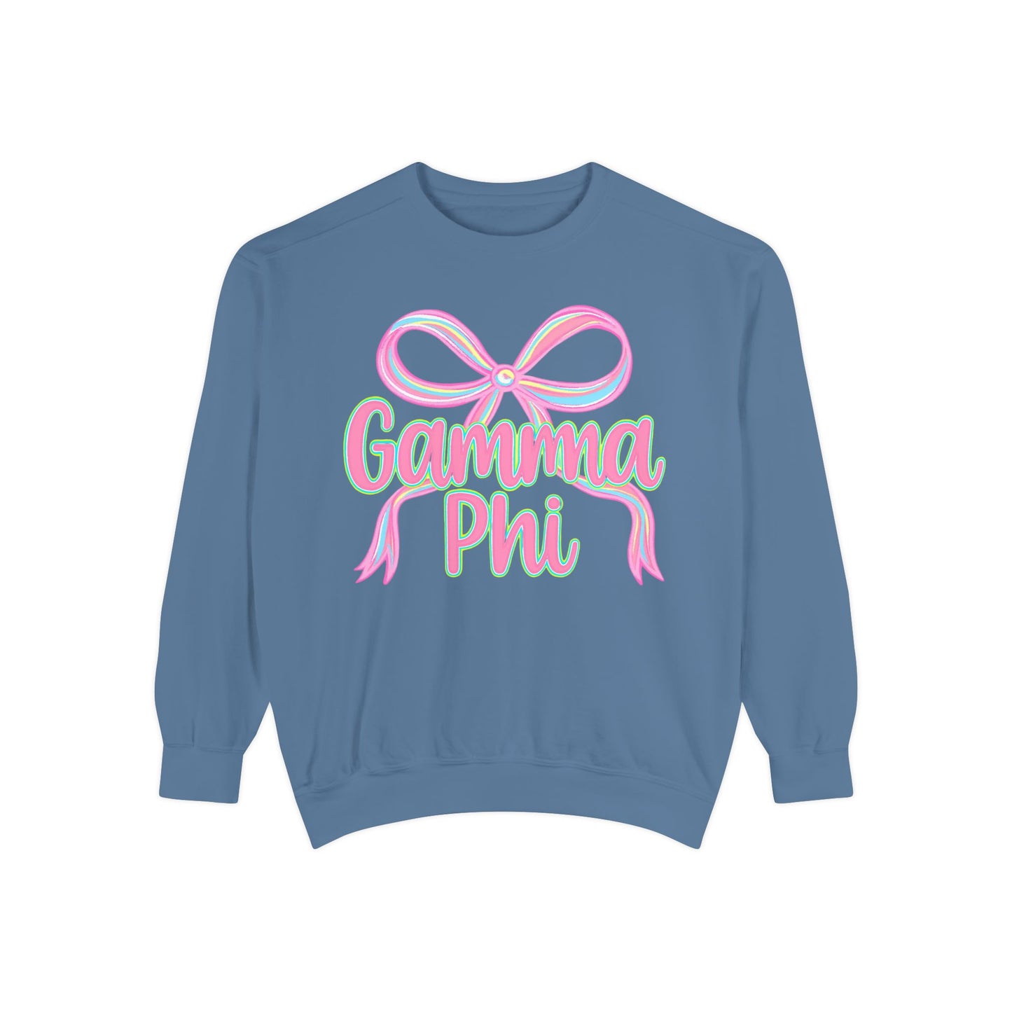 GammaPhi Garment-Dyed Sweatshirt | Cozy Sorority Sweatshirt, Unisex Apparel, Sorority Gift, Casual Wear, College Spirit Wear
