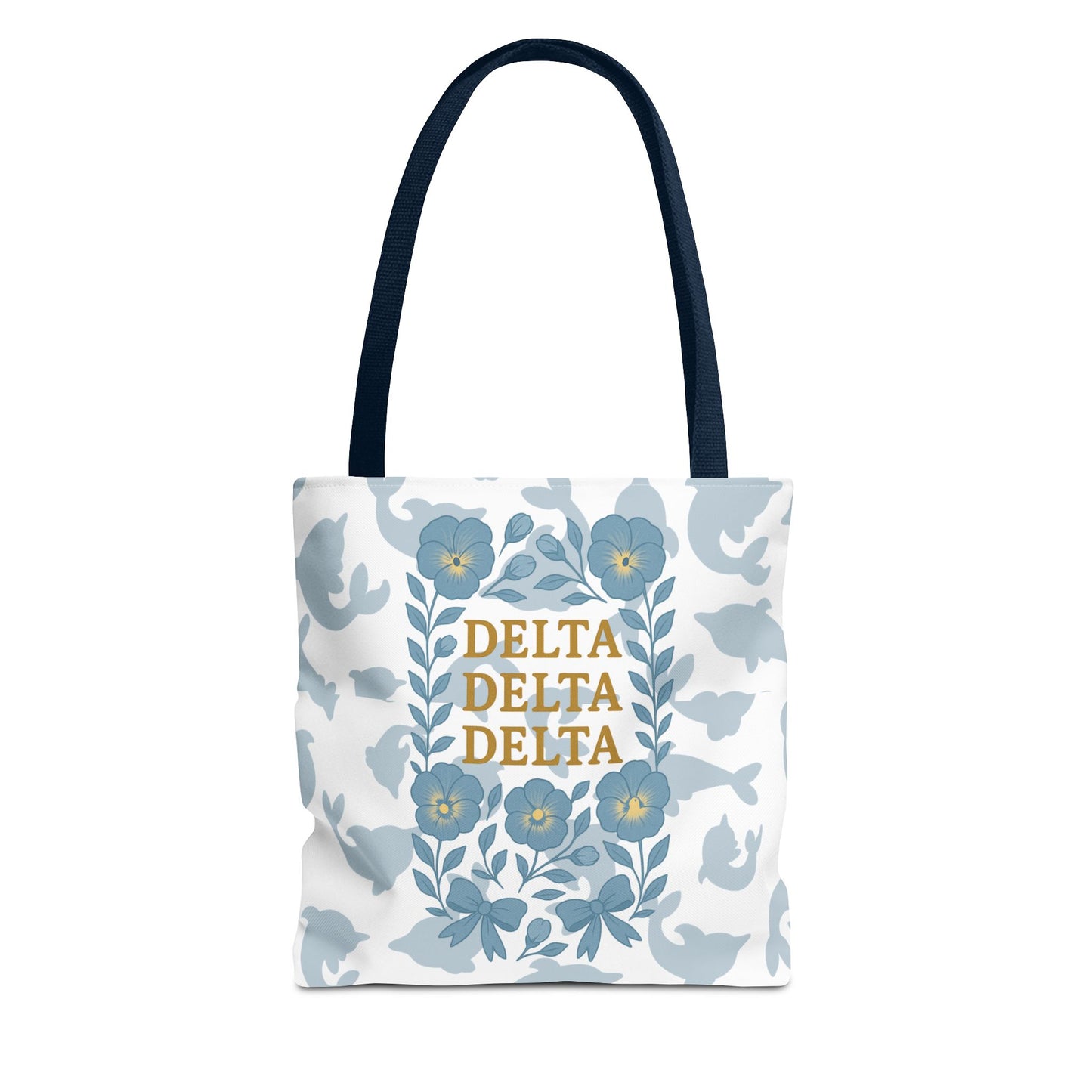 Delta Delta Delta Floral Tote Bag | Sorority Gift | Reusable Shopping Bag | Summer Accessory | Eco-Friendly Bag | Stylish Storage