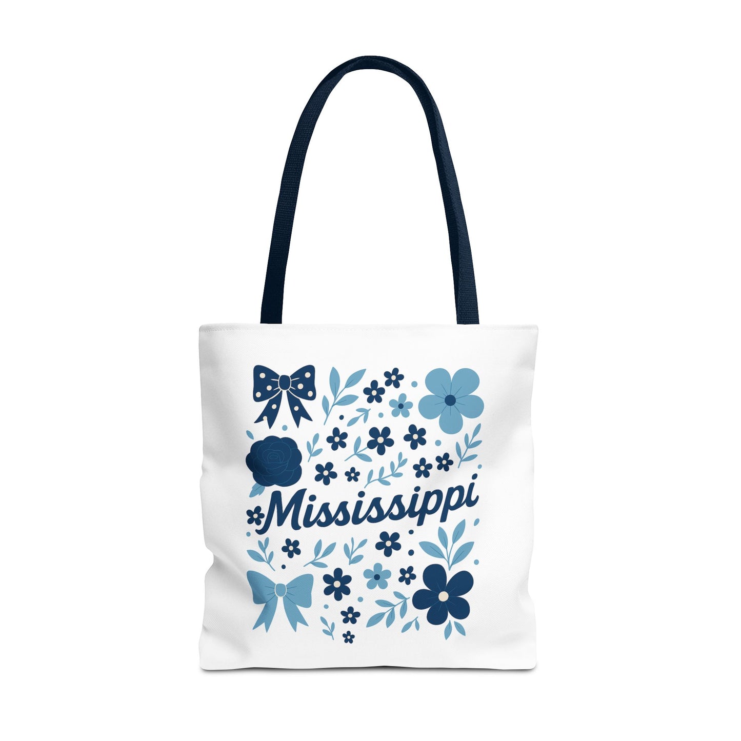 Floral Mississippi Tote Bag | Eco-Friendly Shopping Bag, Beach Tote, Gift for Her, Travel Companion, Custom Flower Design